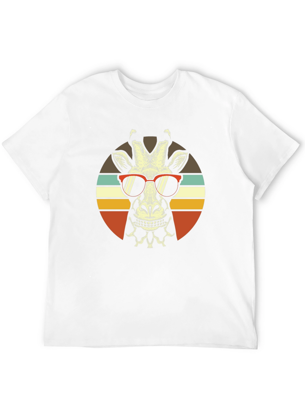 Cool Giraffe Retro Sunset T-Shirt