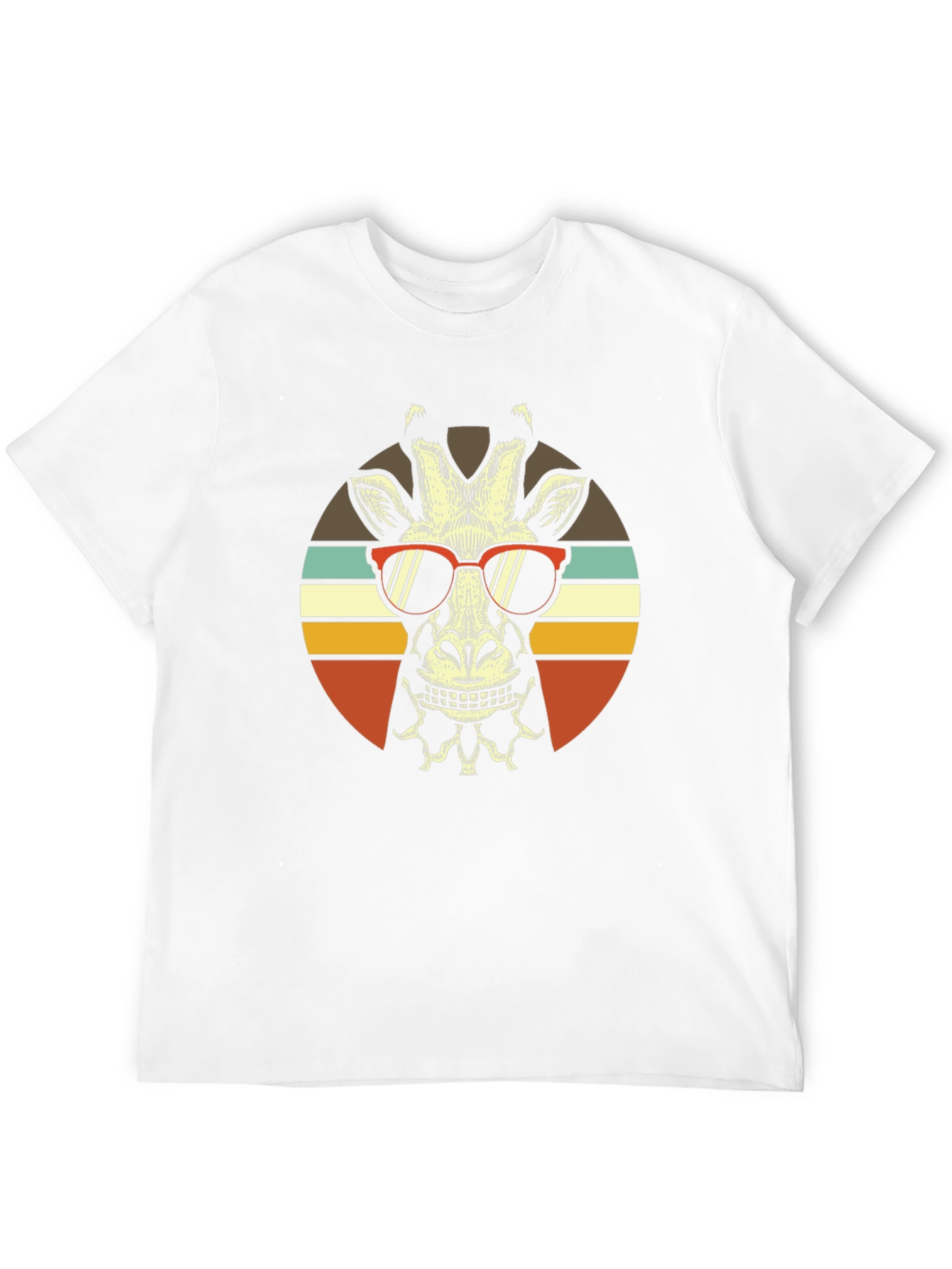 Cool Giraffe Retro Sunset T-Shirt