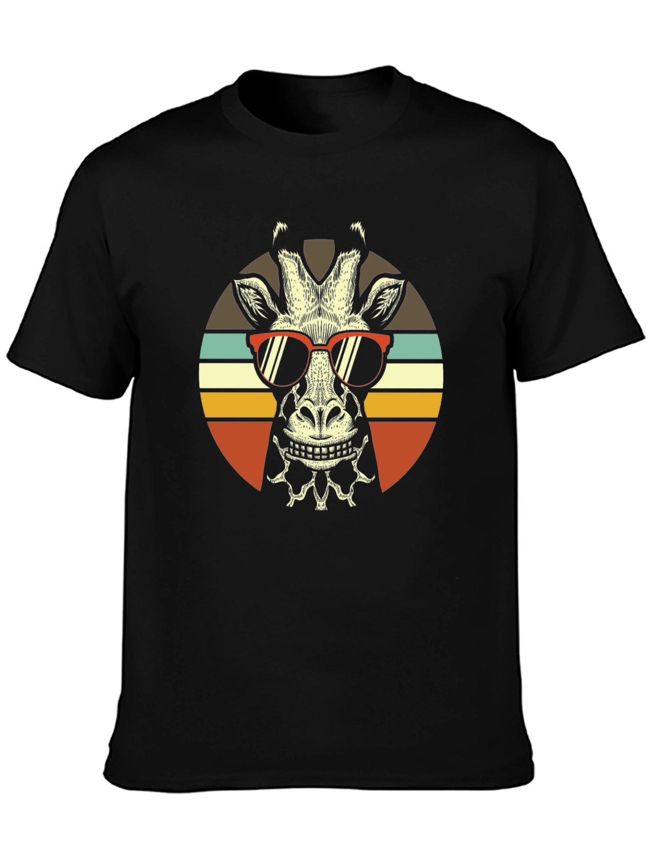 Cool Giraffe Retro Sunset T-Shirt