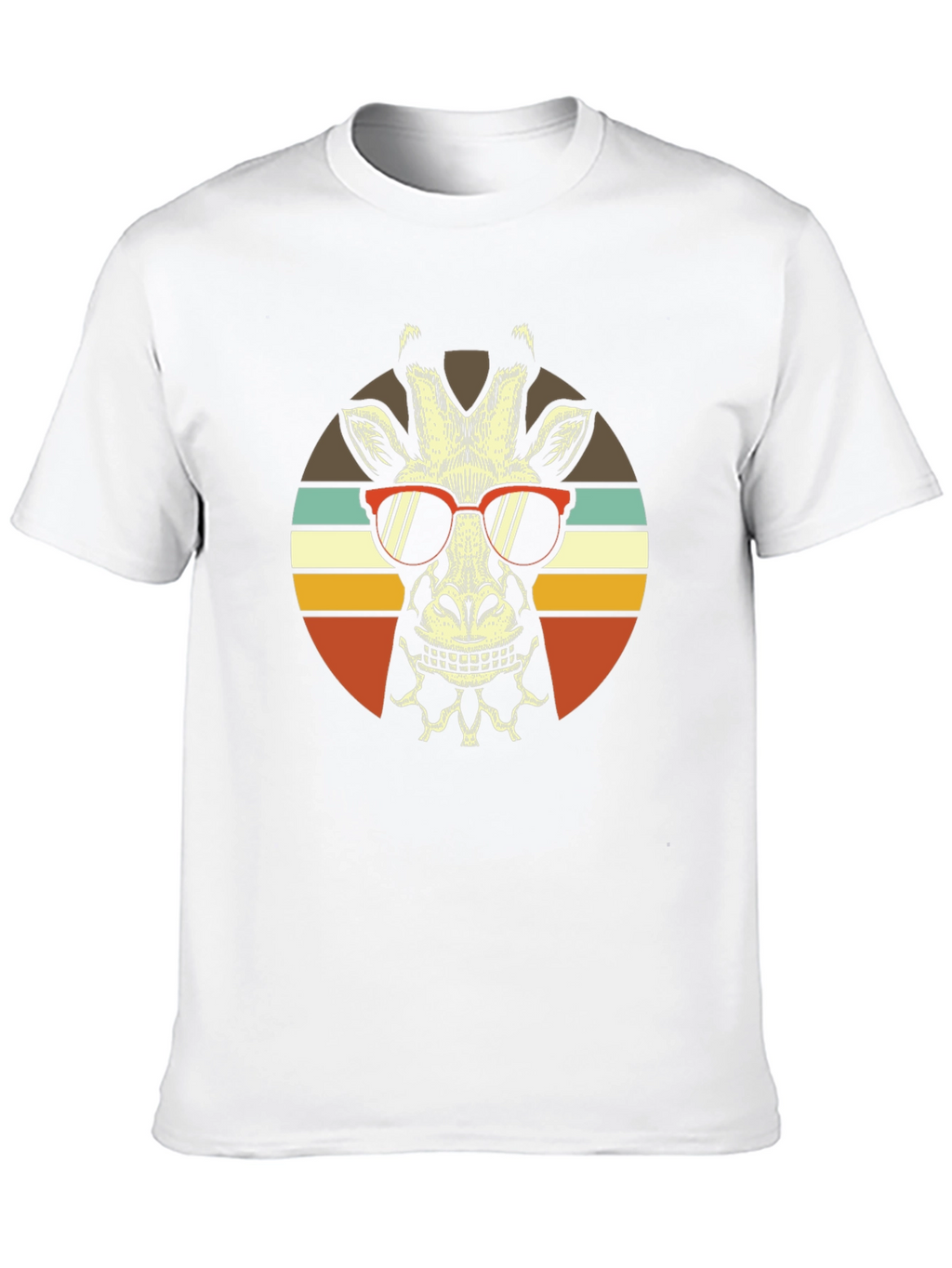 Cool Giraffe Retro Sunset T-Shirt