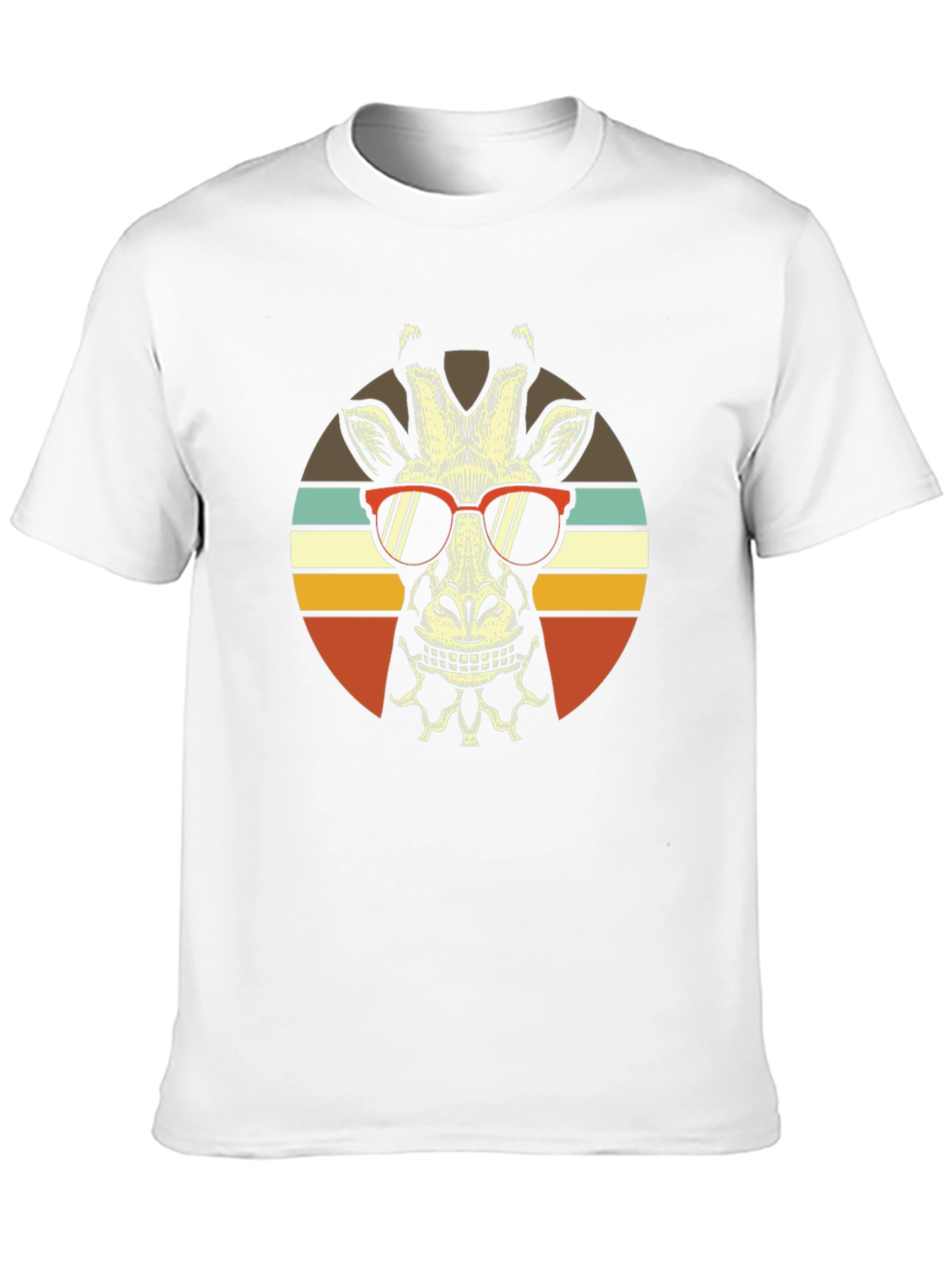 Cool Giraffe Retro Sunset T-Shirt