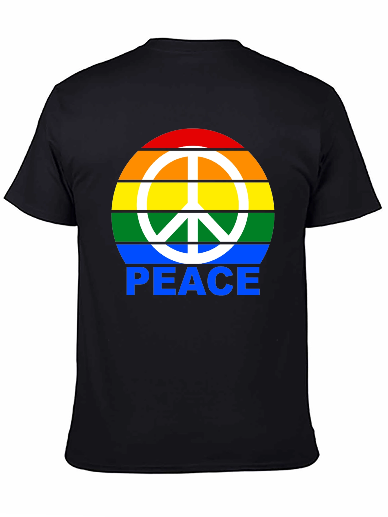 Rainbow Peace Sign Graphic T-Shirt