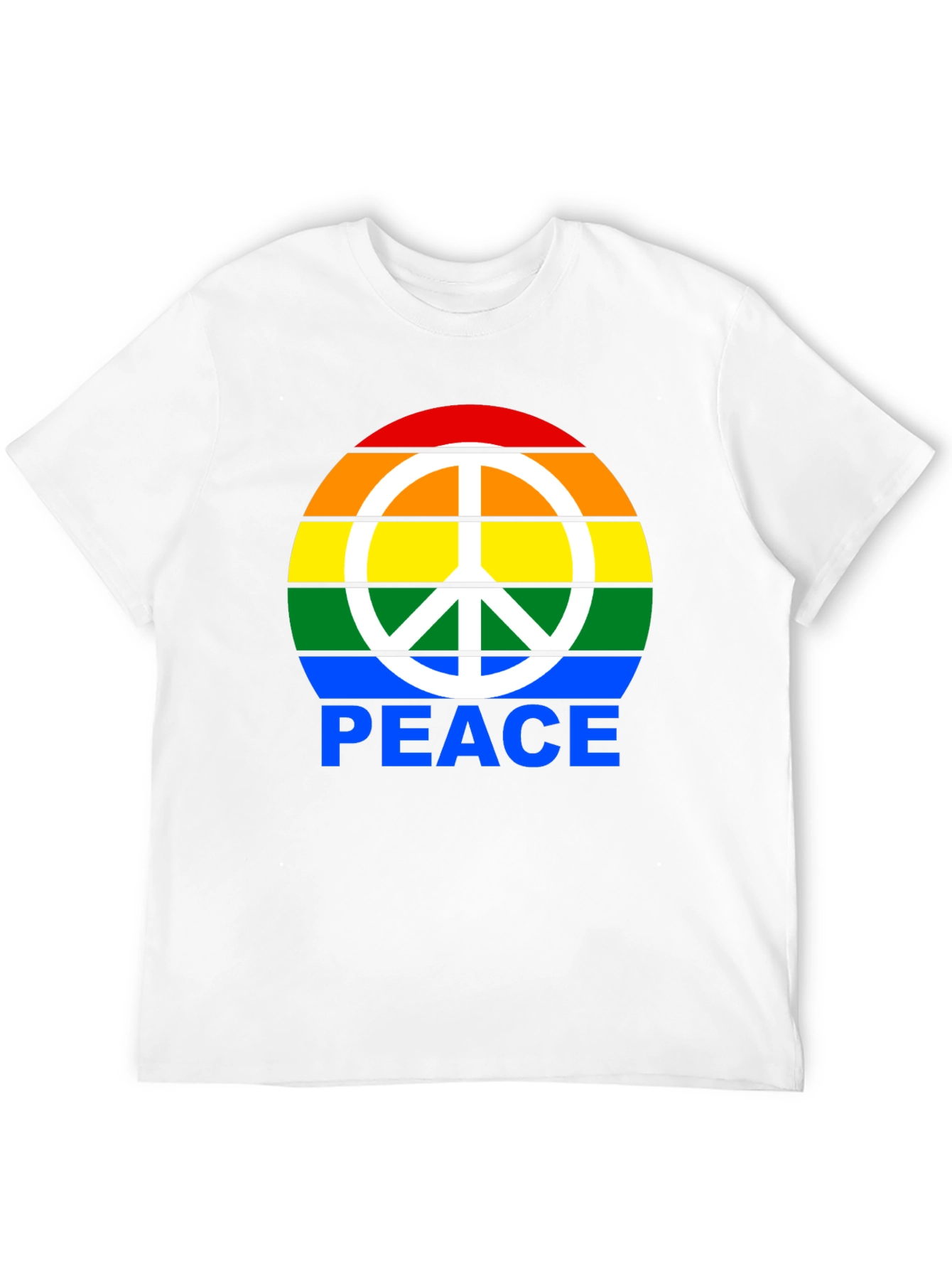 Rainbow Peace Sign Graphic T-Shirt