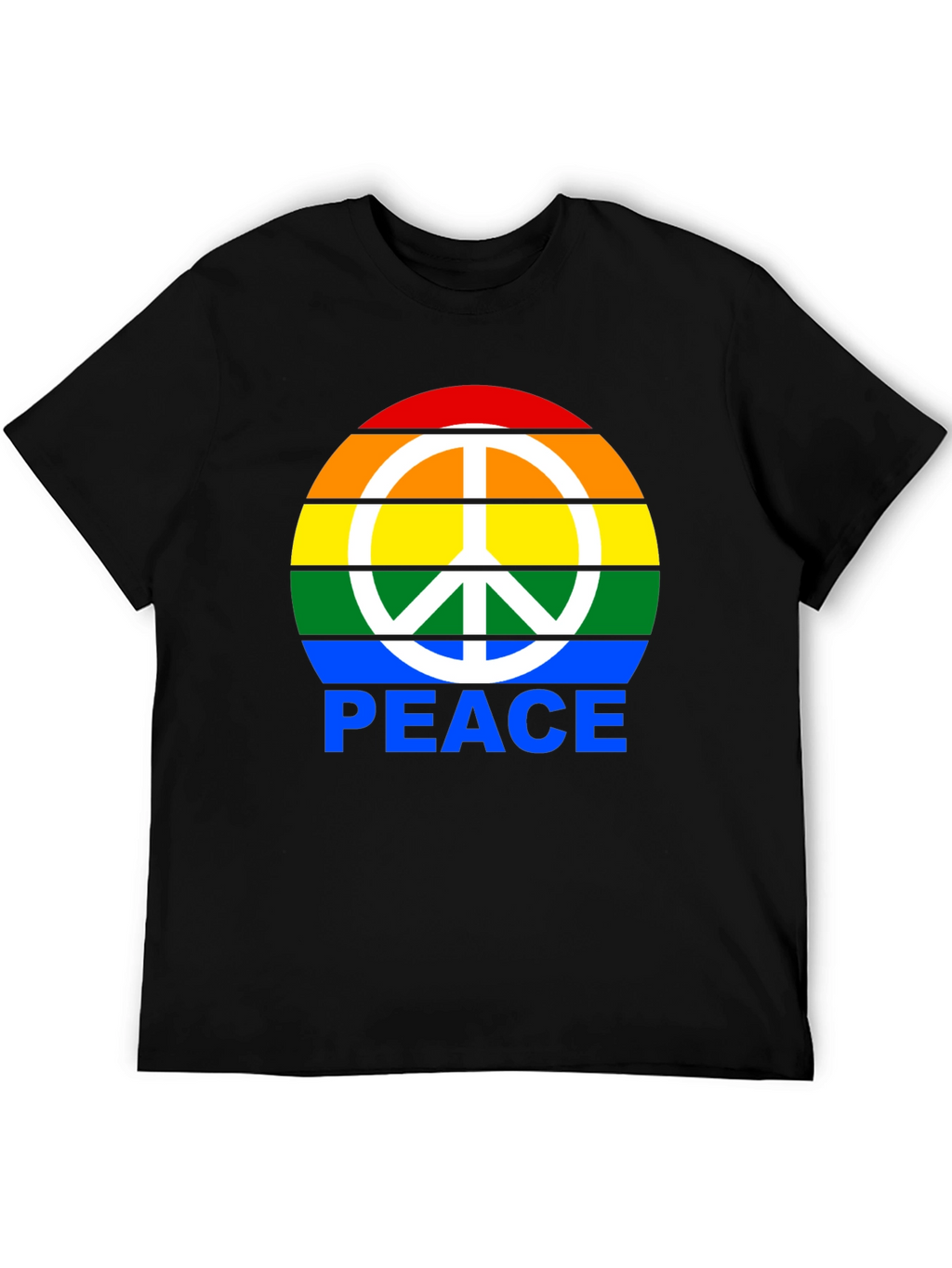 Rainbow Peace Sign Graphic T-Shirt