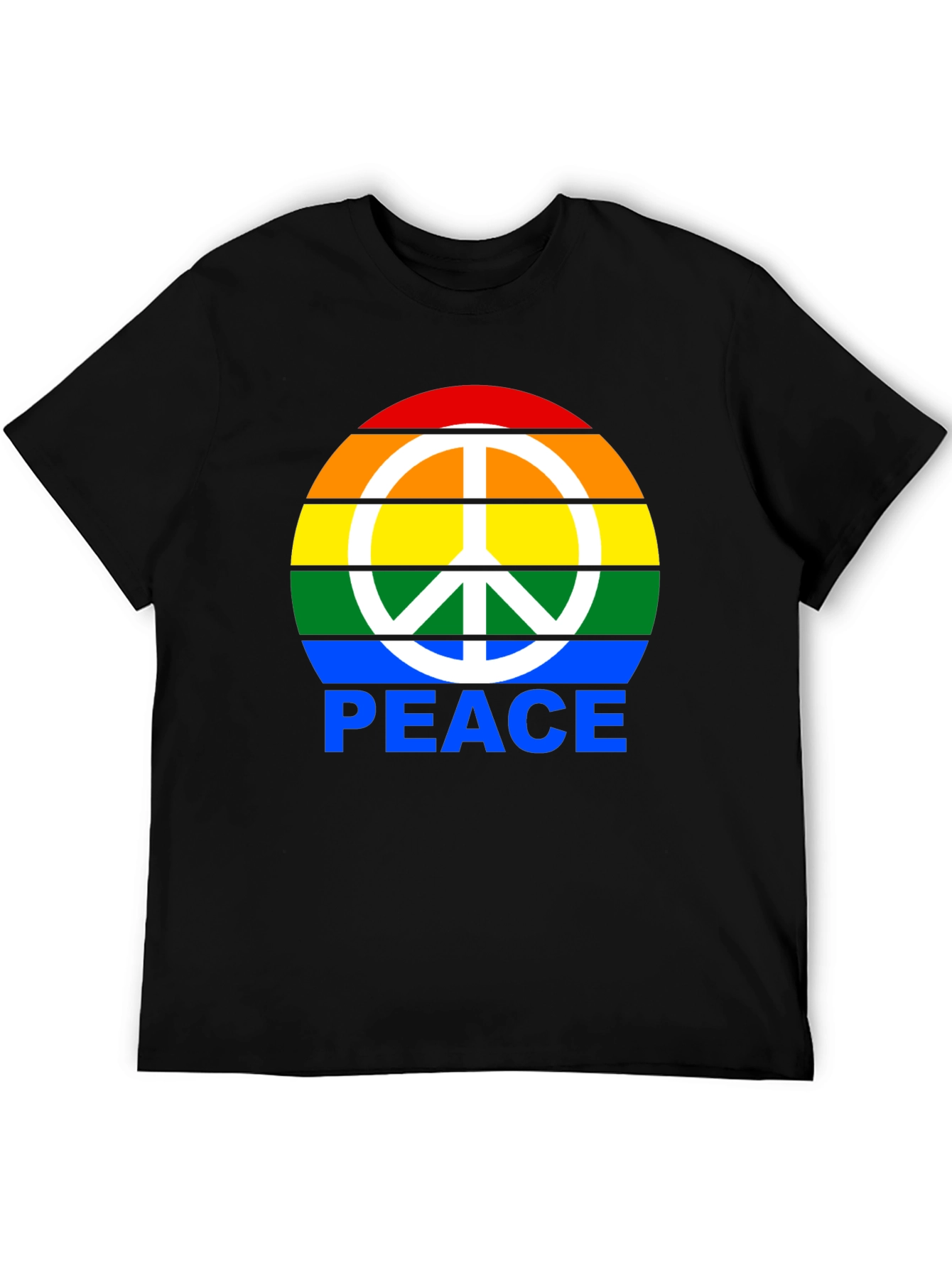 Rainbow Peace Sign Graphic T-Shirt