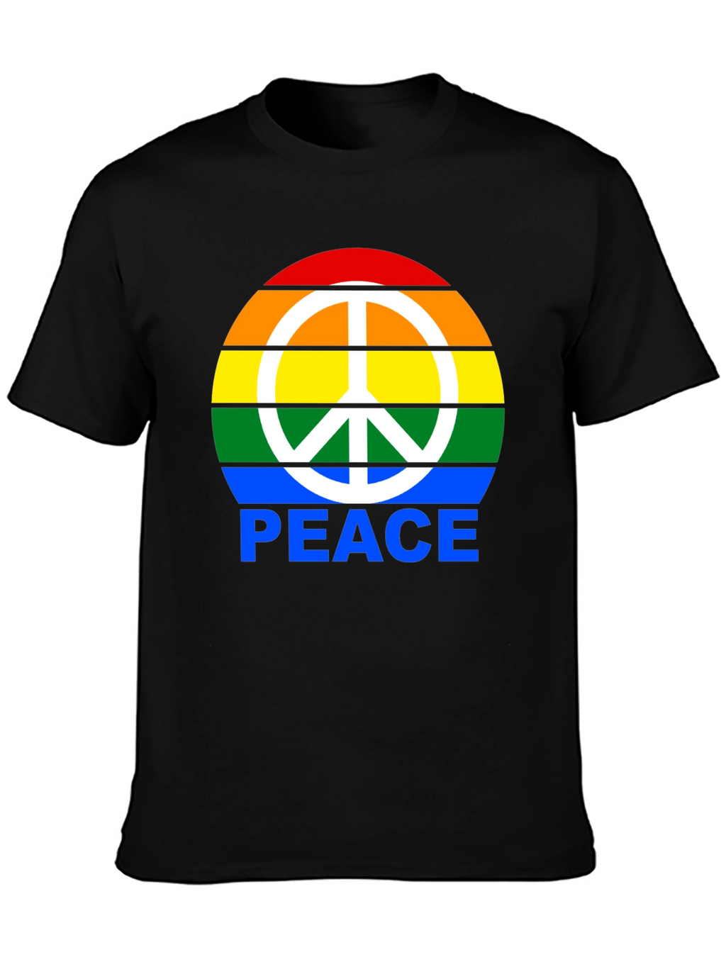 Rainbow Peace Sign Graphic T-Shirt