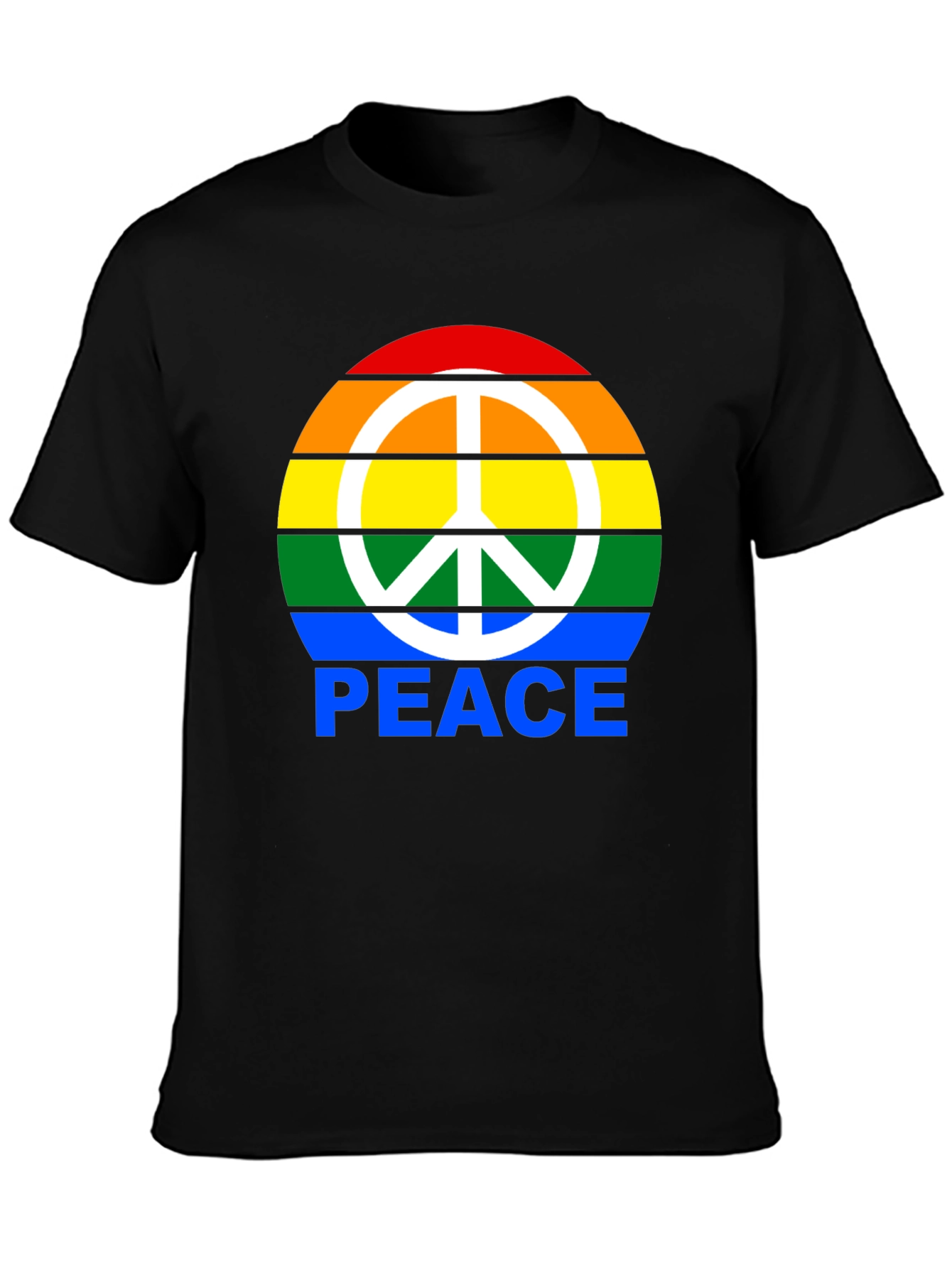 Rainbow Peace Sign Graphic T-Shirt