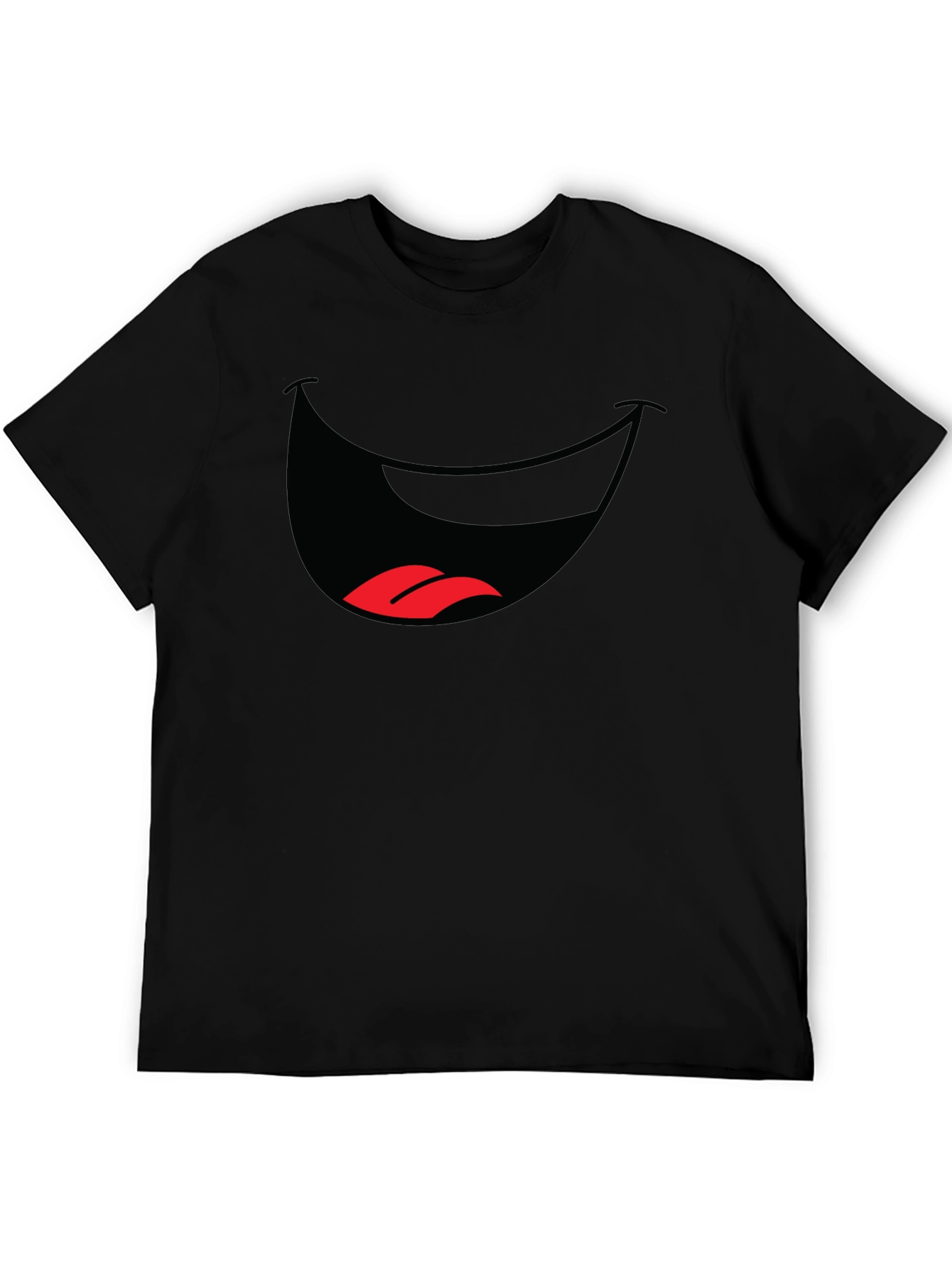 Funny Mouth Graphic T-Shirt - Black Cotton Tee