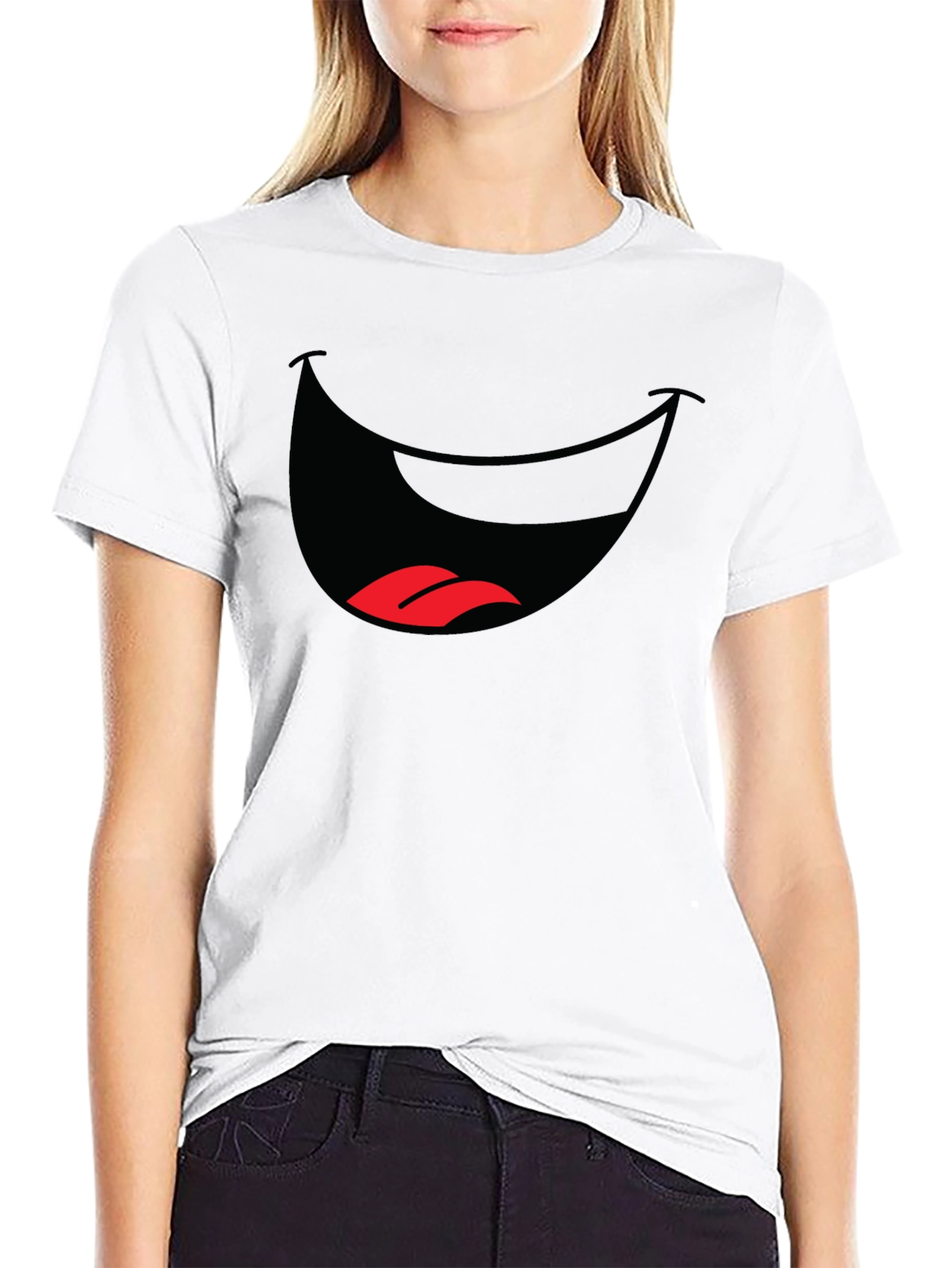 Funny Mouth Graphic T-Shirt - Black Cotton Tee