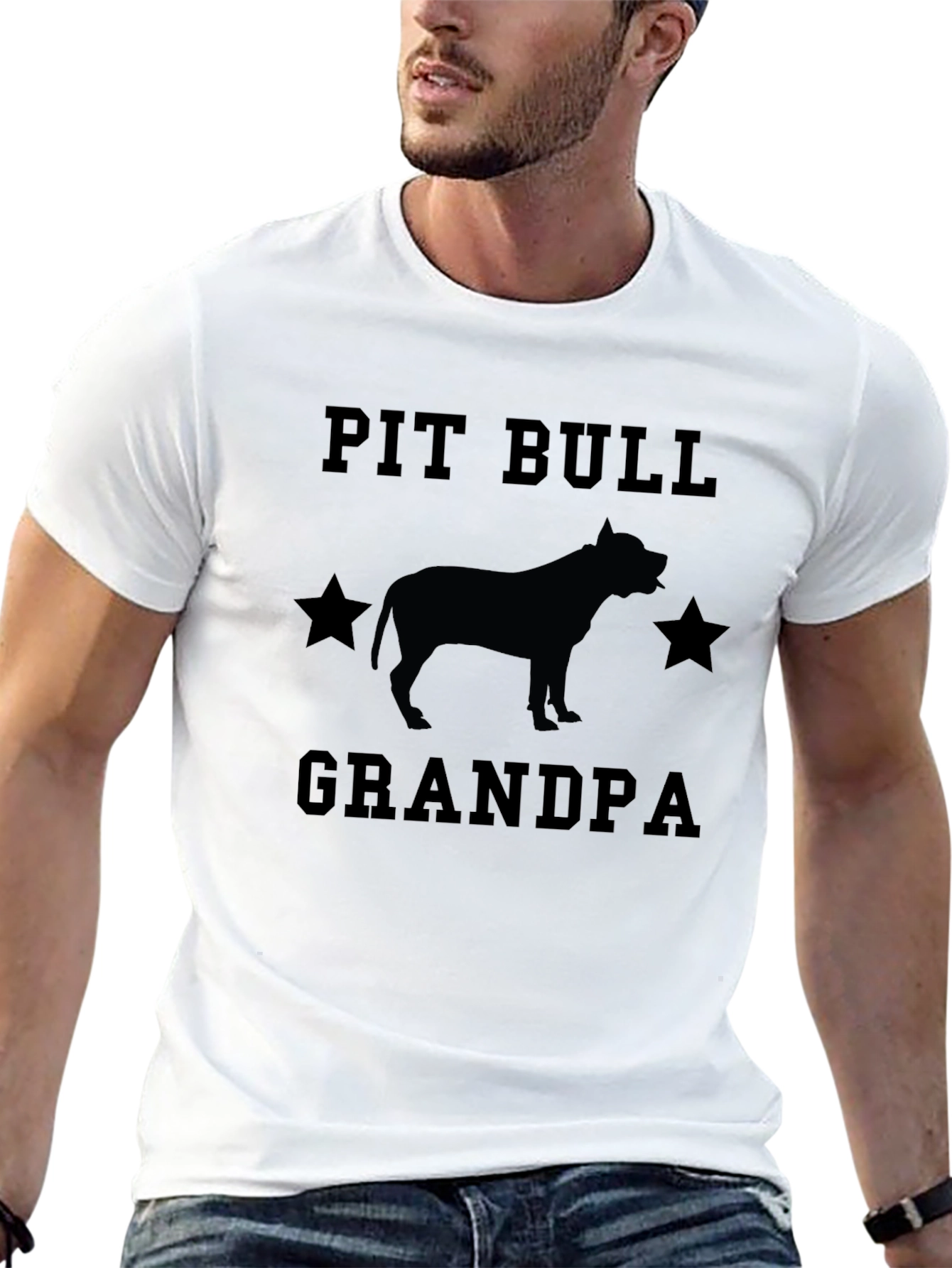 Pit Bull Grandpa T-Shirt - Mens Graphic Tee