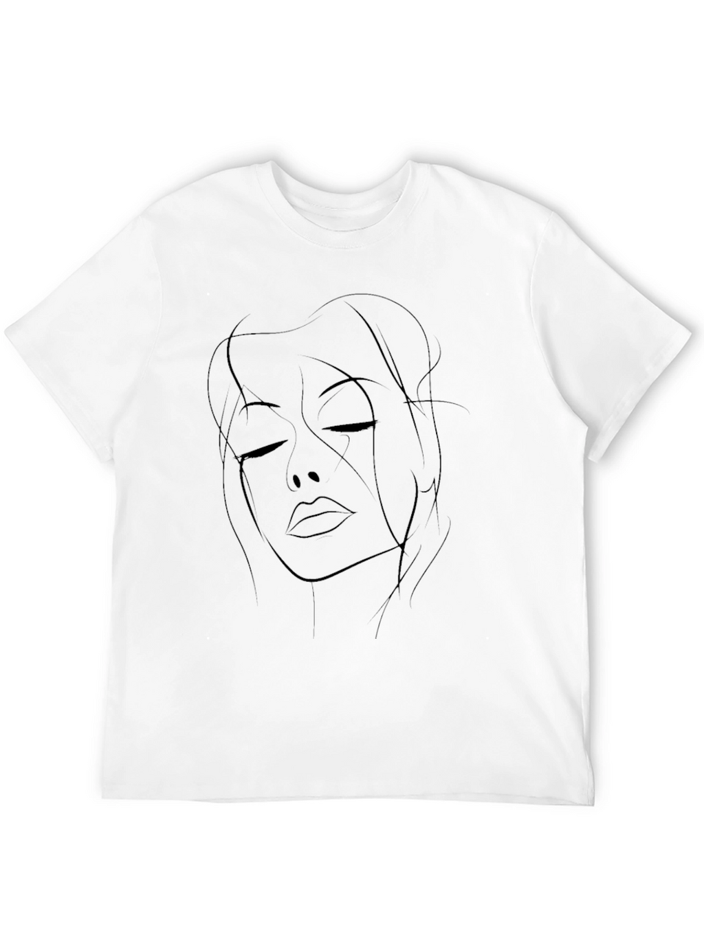 Minimalist Woman Face Line Art Graphic T-Shirt
