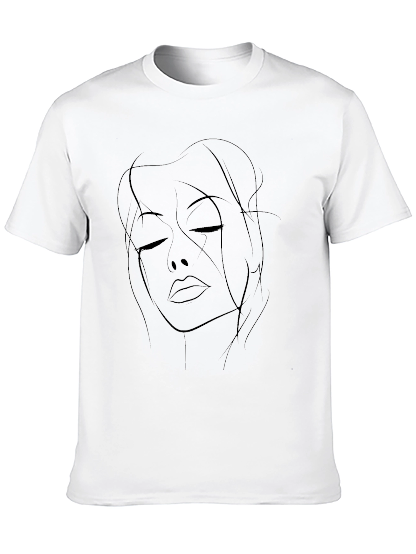 Minimalist Woman Face Line Art Graphic T-Shirt