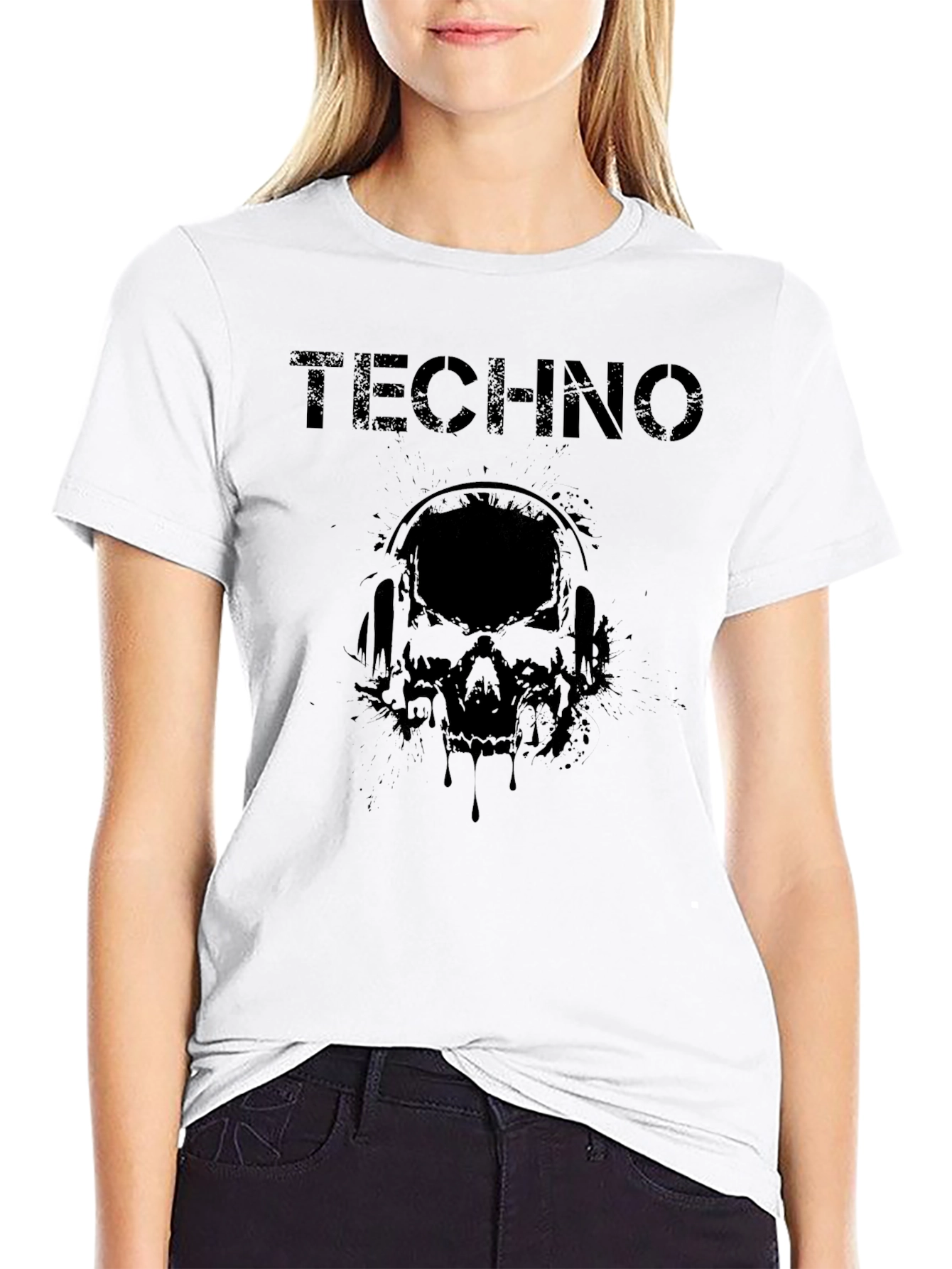 Techno Skull Black T-Shirt - Music Lover Tee