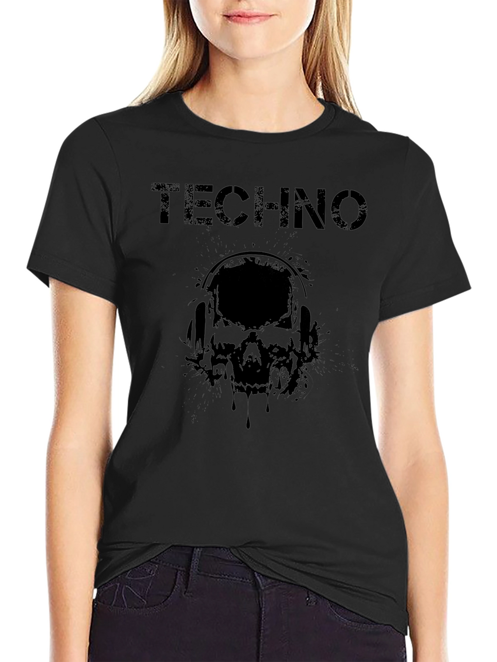 Techno Skull Black T-Shirt - Music Lover Tee