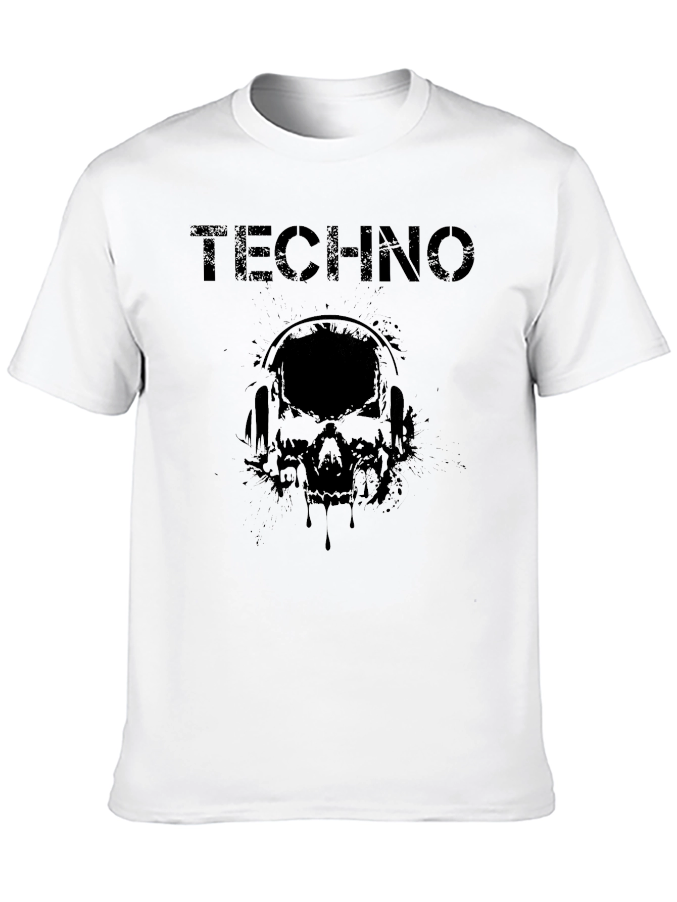 Techno Skull Black T-Shirt - Music Lover Tee