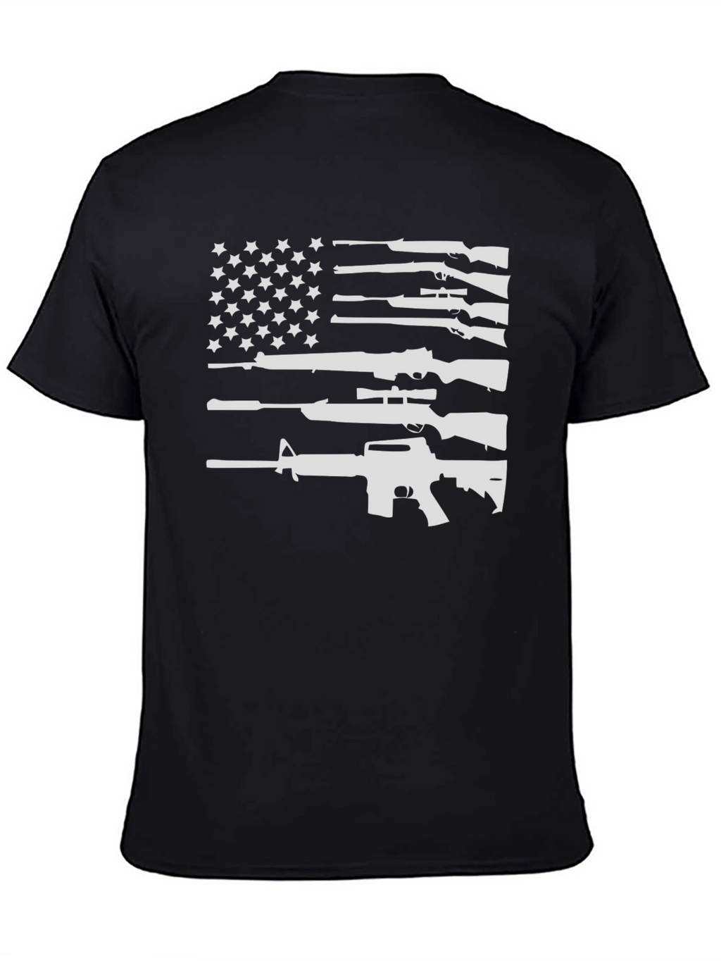 Gun Flag T-Shirt - Patriotic Black Tee