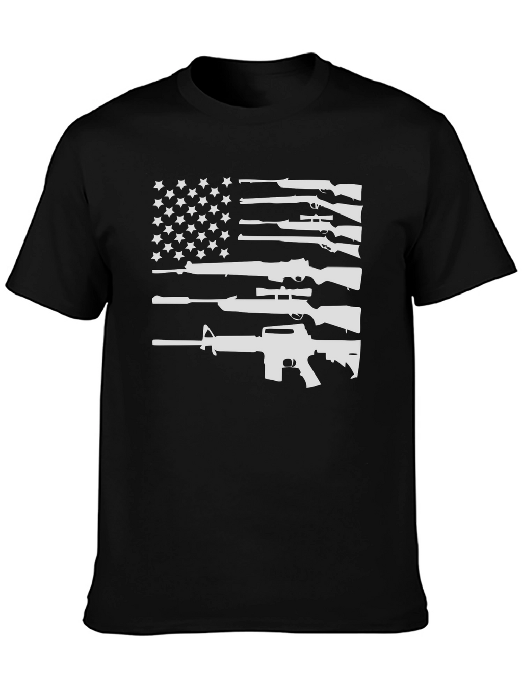 Gun Flag T-Shirt - Patriotic Black Tee