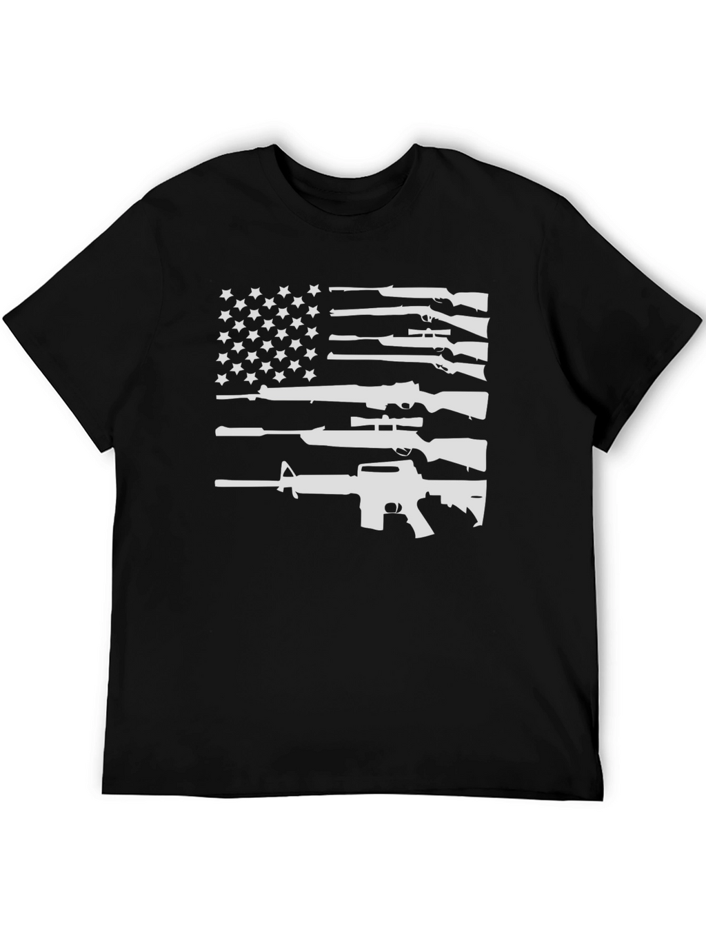 Gun Flag T-Shirt - Patriotic Black Tee