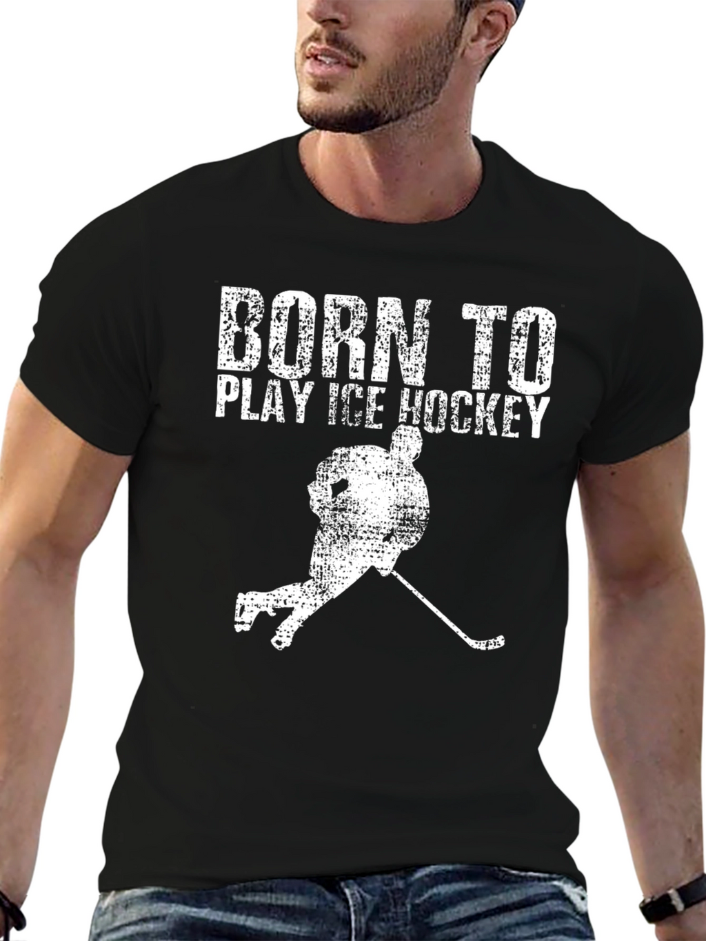 Born to Play Ice Hockey Graphic Tee