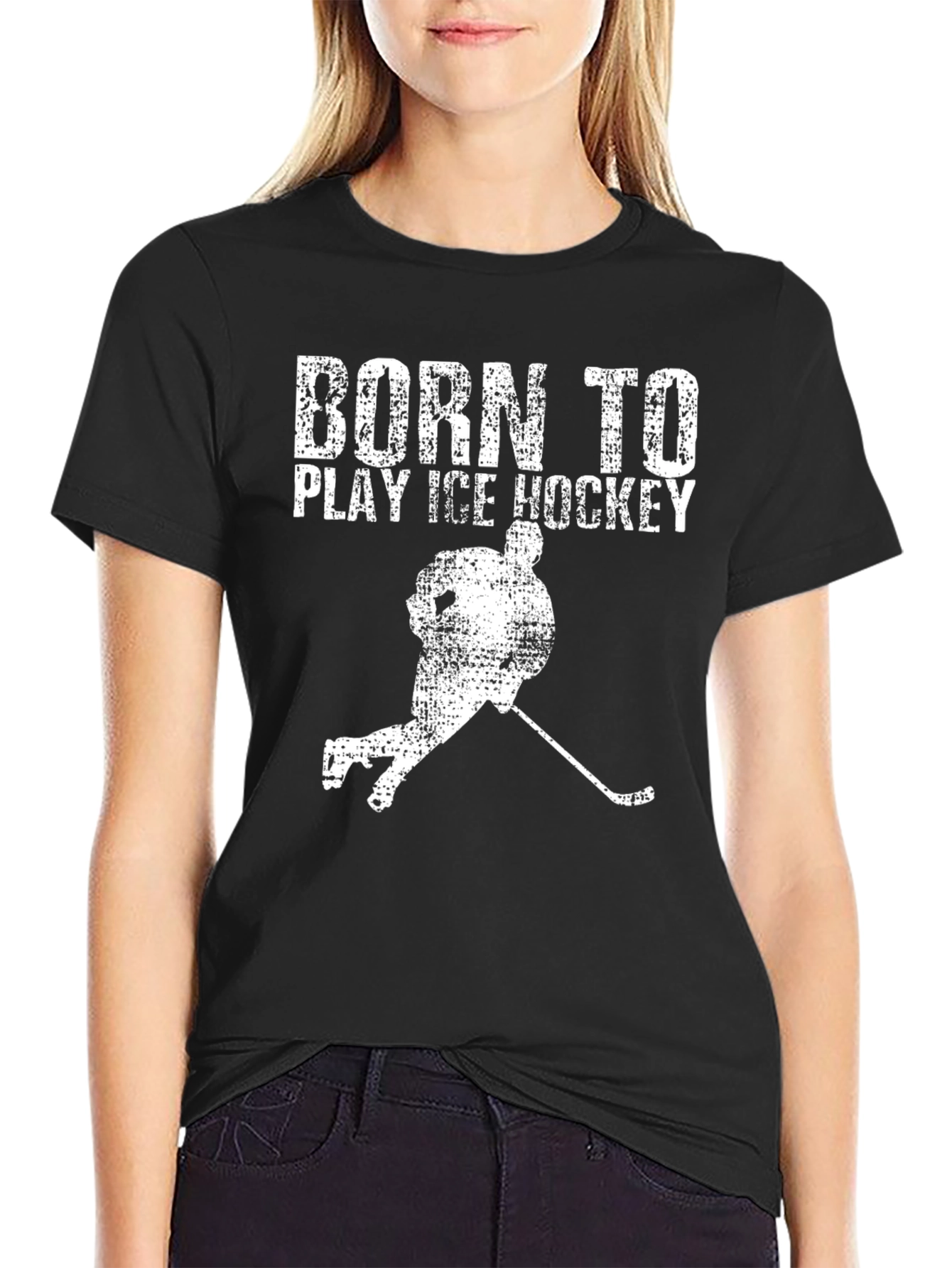 Born to Play Ice Hockey Graphic Tee
