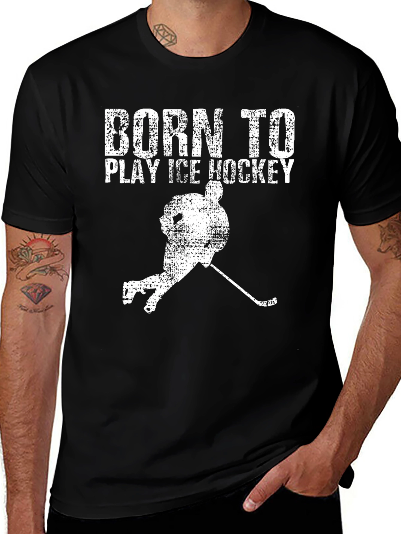 Born to Play Ice Hockey Graphic Tee