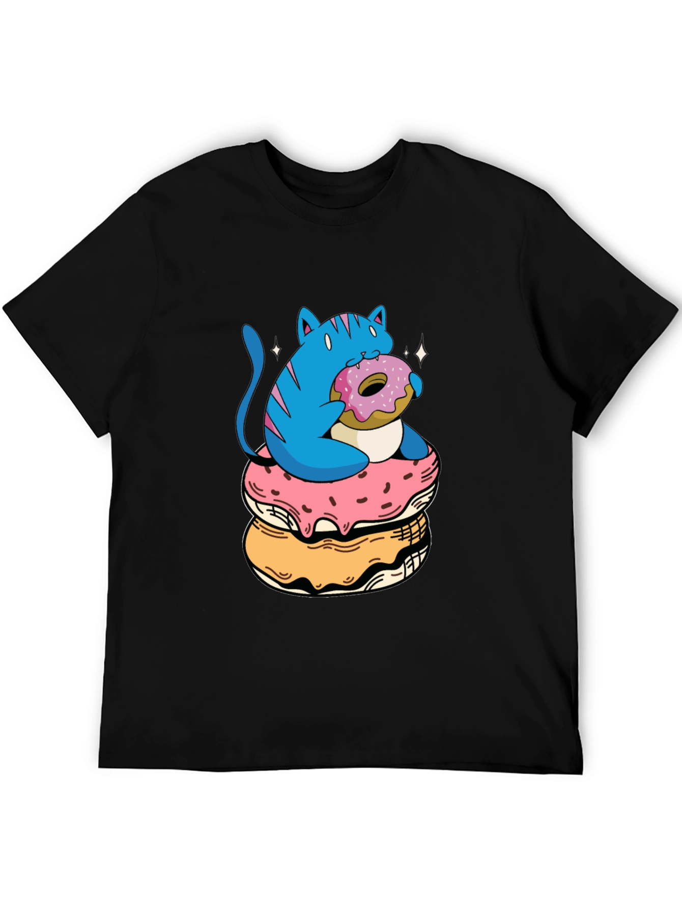 Cat on Donuts Graphic Tee - Unique Style