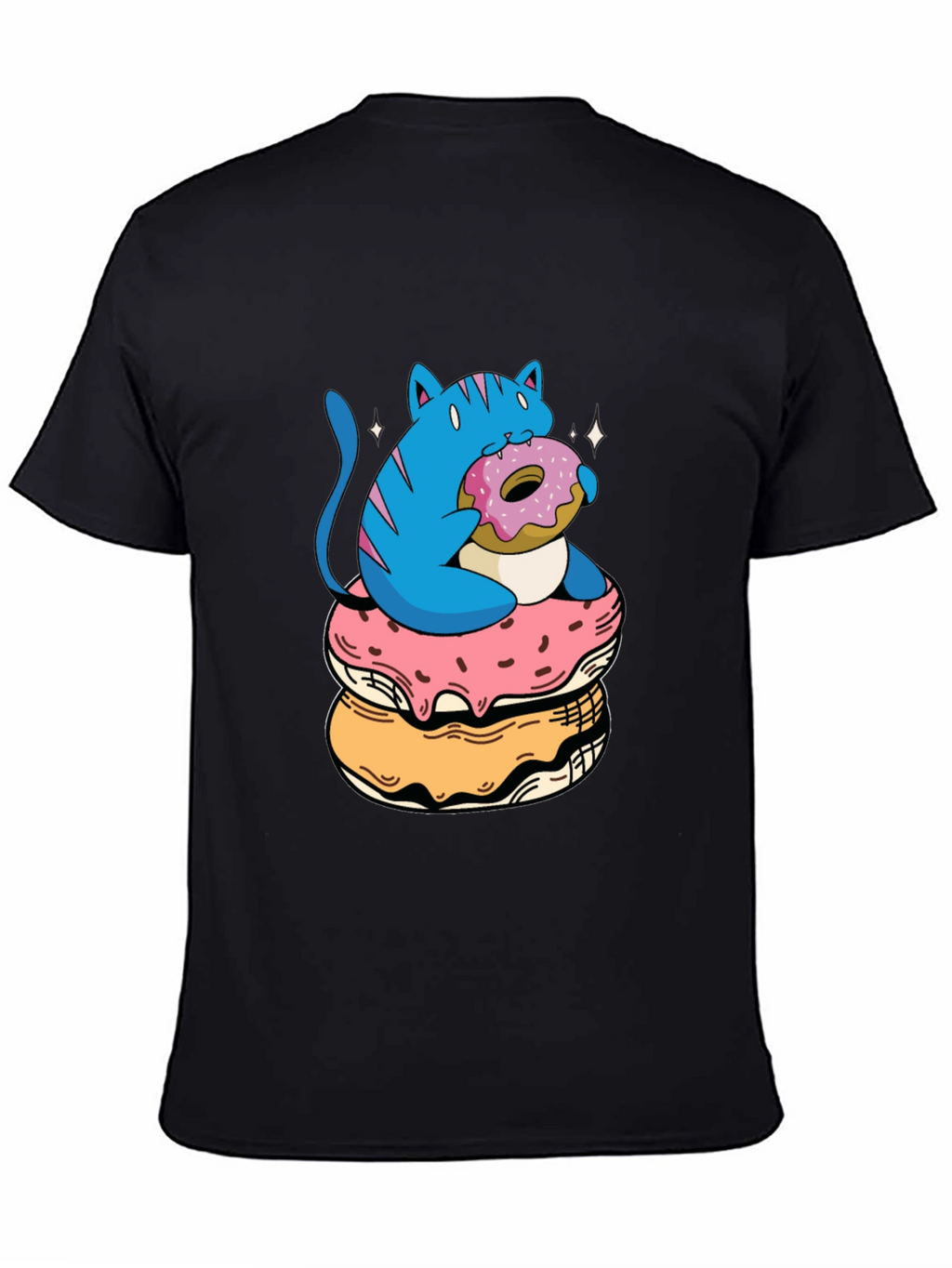 Cat on Donuts Graphic Tee - Unique Style