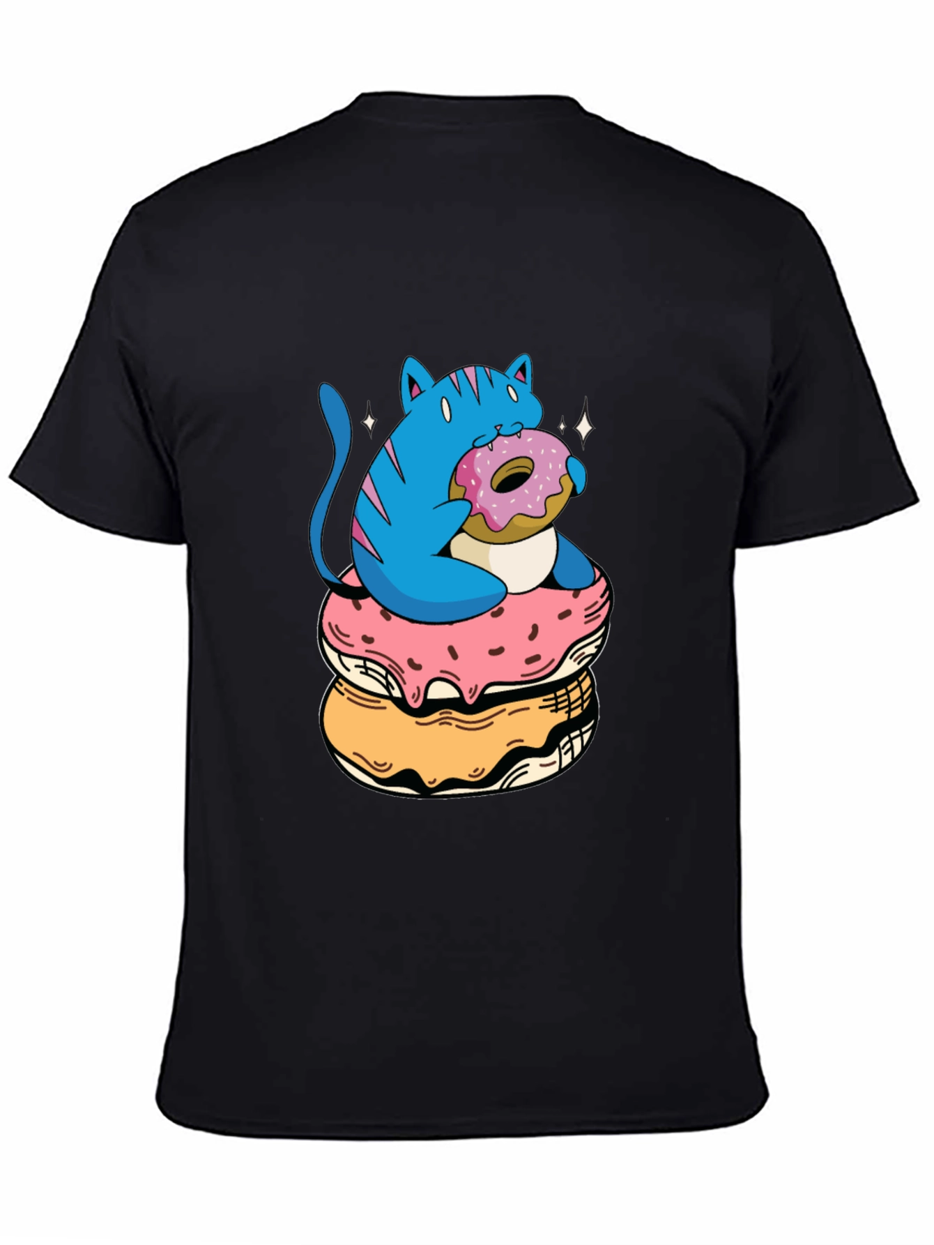 Cat on Donuts Graphic Tee - Unique Style