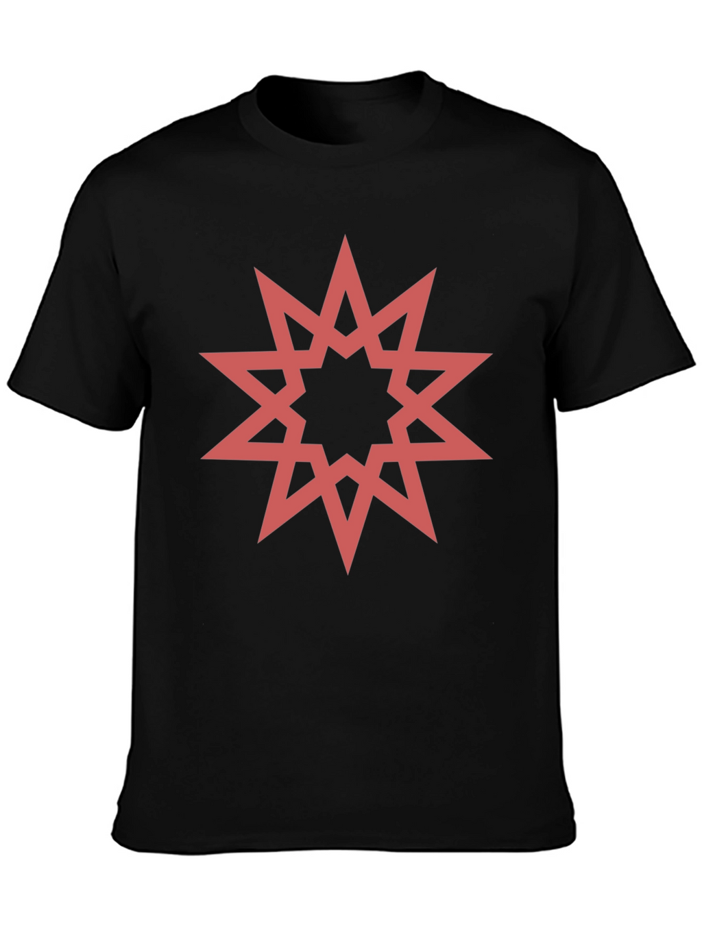 Geometric Star Graphic Black T-Shirt
