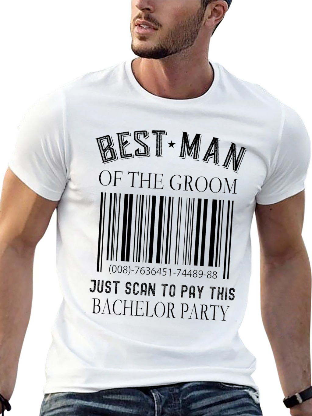 Best Man Bachelor Party Pay Scan T-Shirt