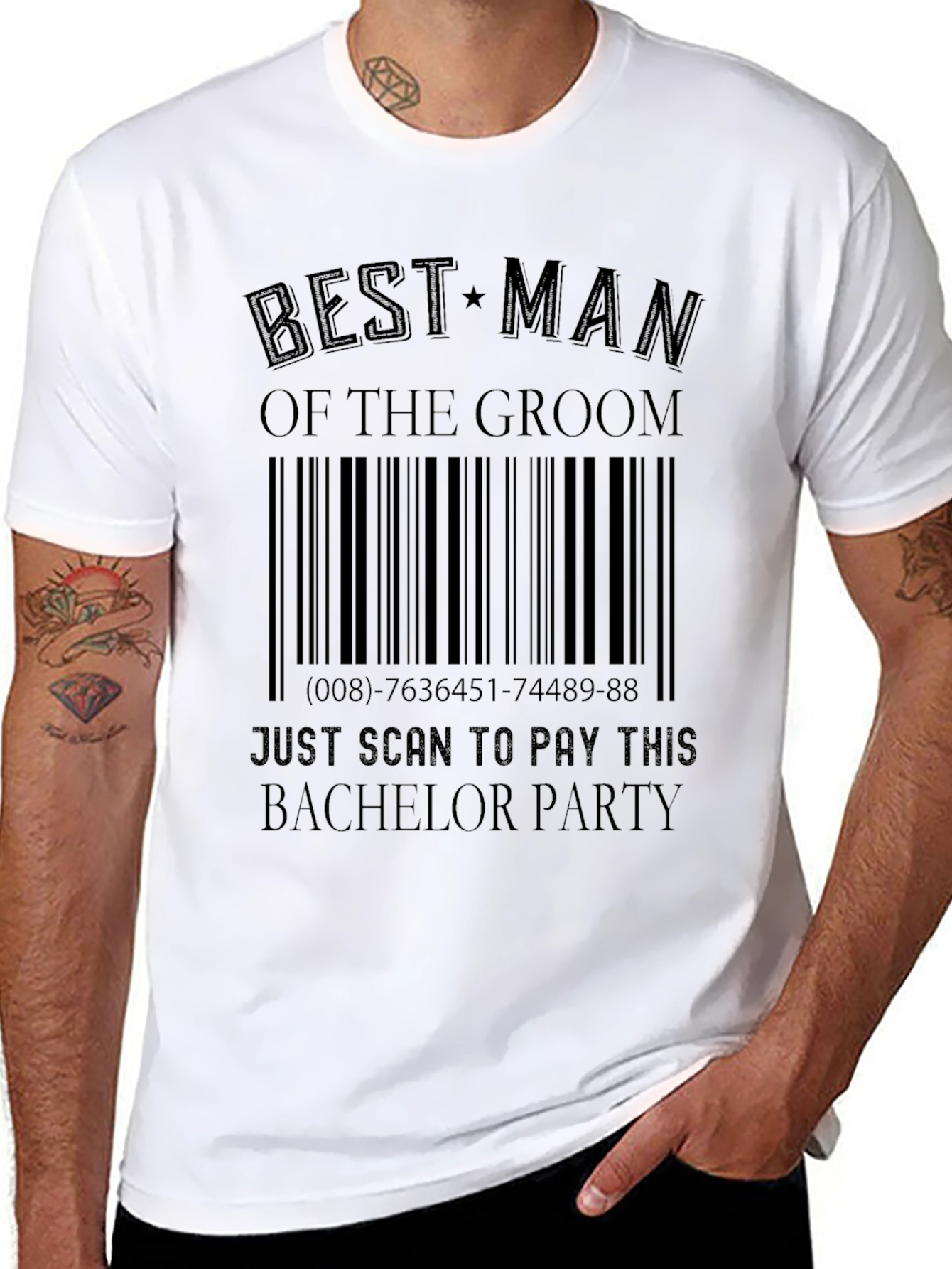 Best Man Bachelor Party Pay Scan T-Shirt
