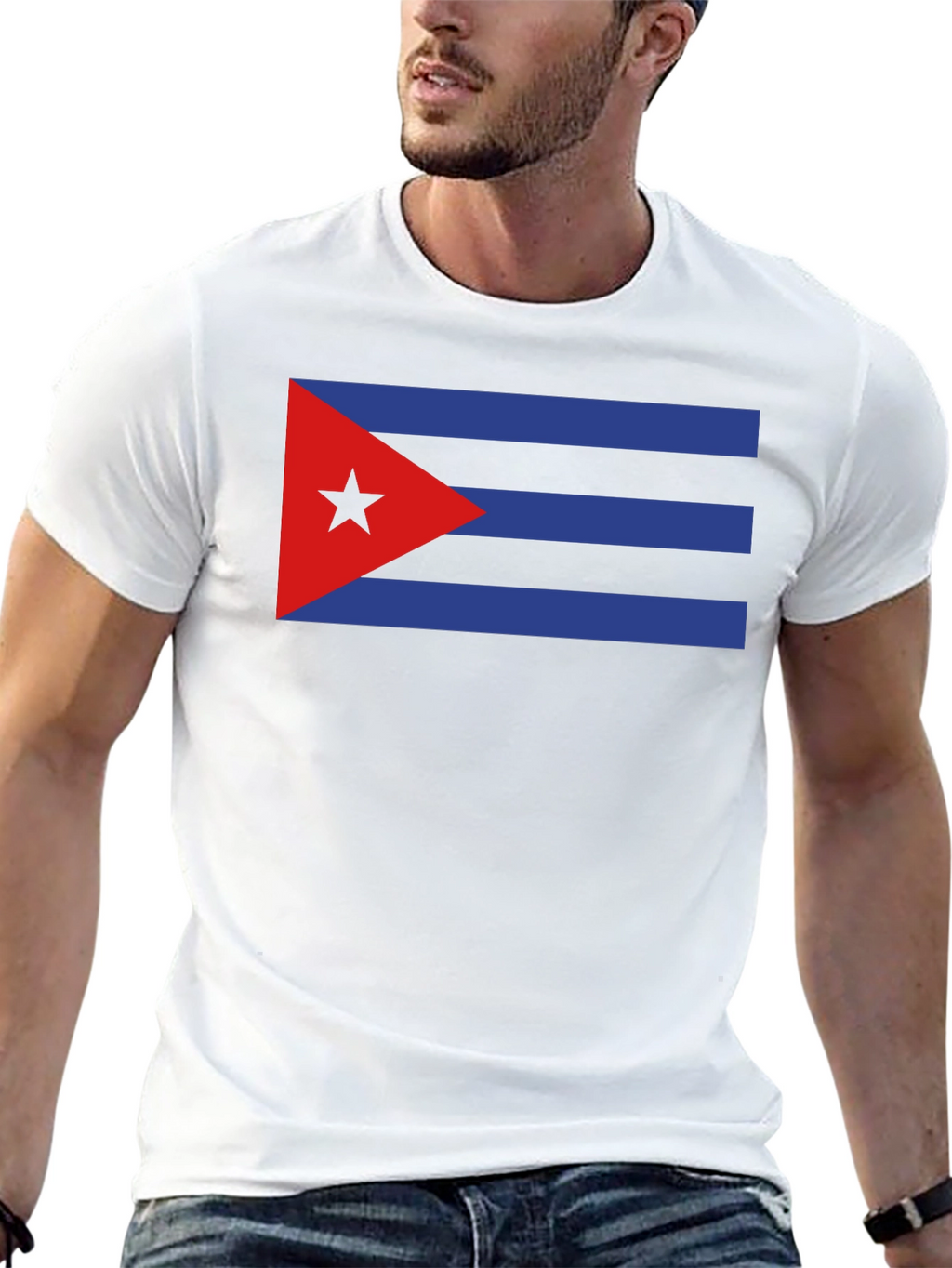 Cuban Pride T-Shirt - Black - Star & Stripes