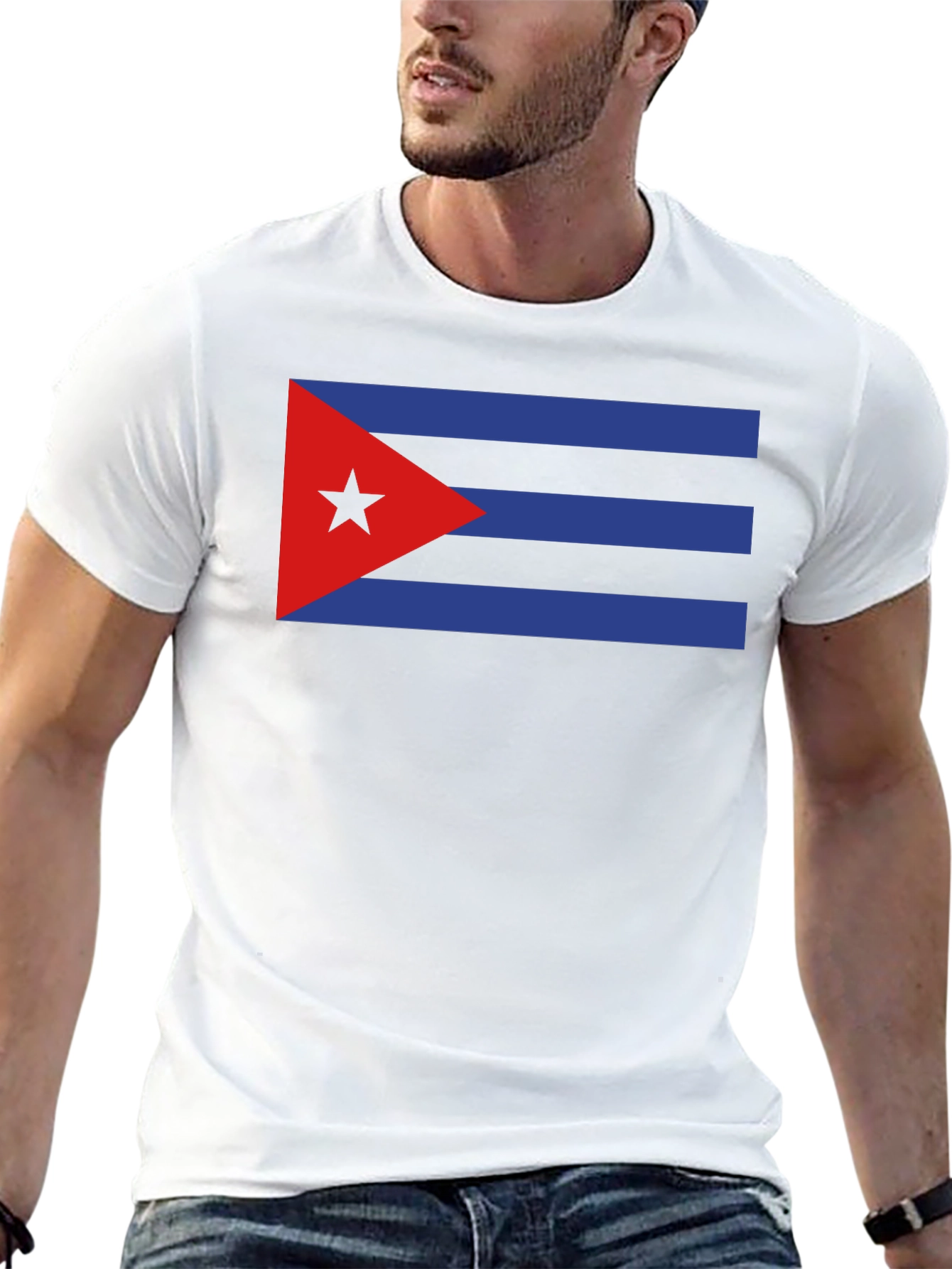 Cuban Pride T-Shirt - Black - Star & Stripes