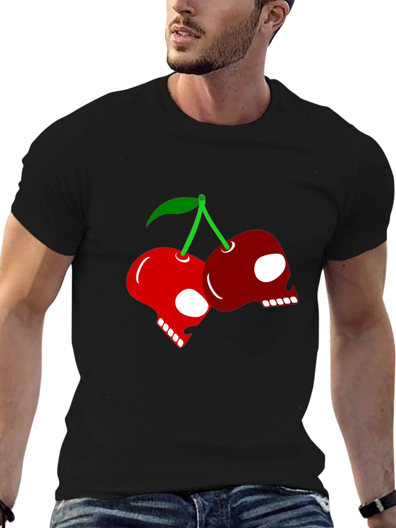 Skull Cherry Graphic Tee - Rocker Style