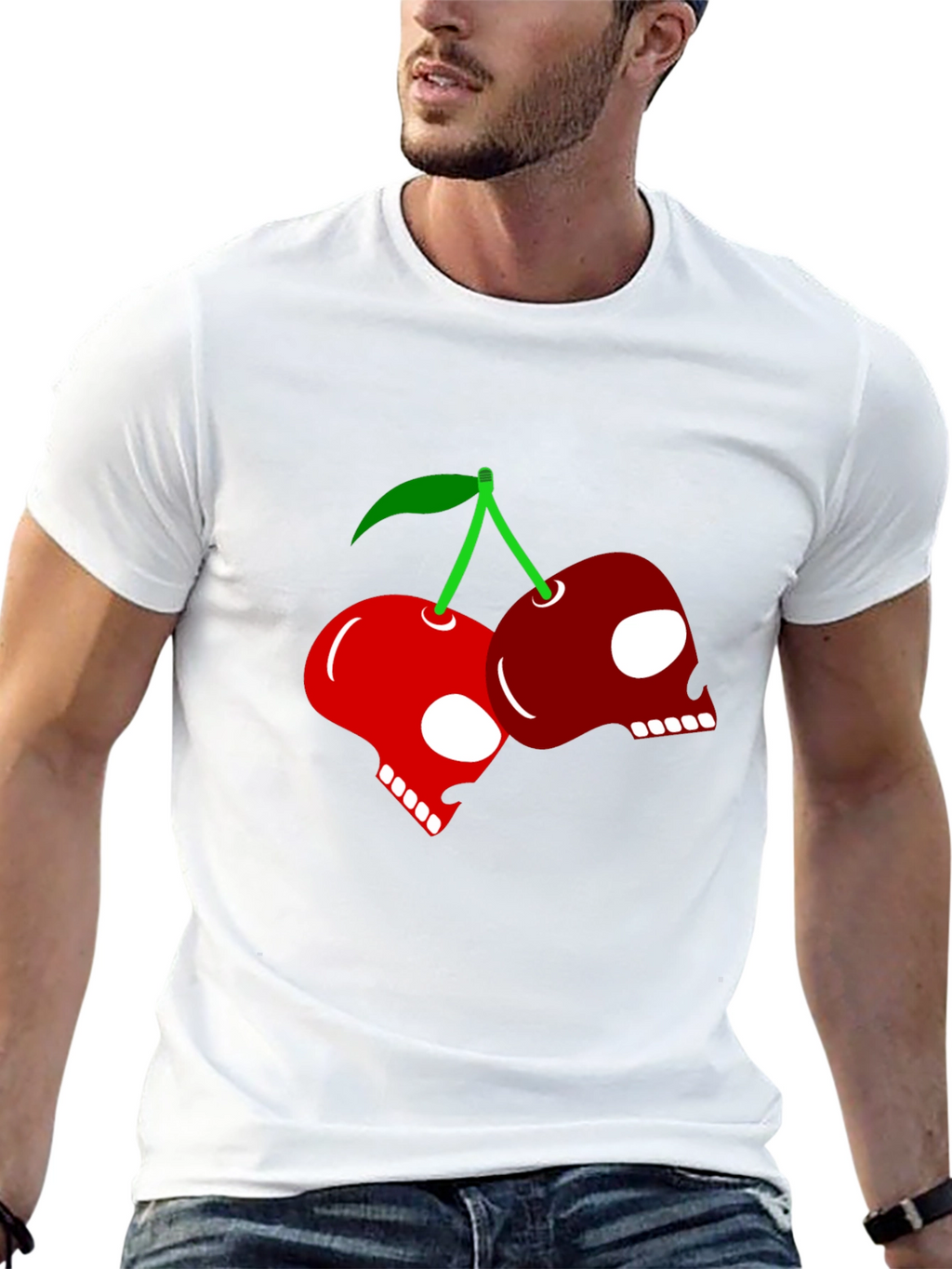 Skull Cherry Graphic Tee - Rocker Style
