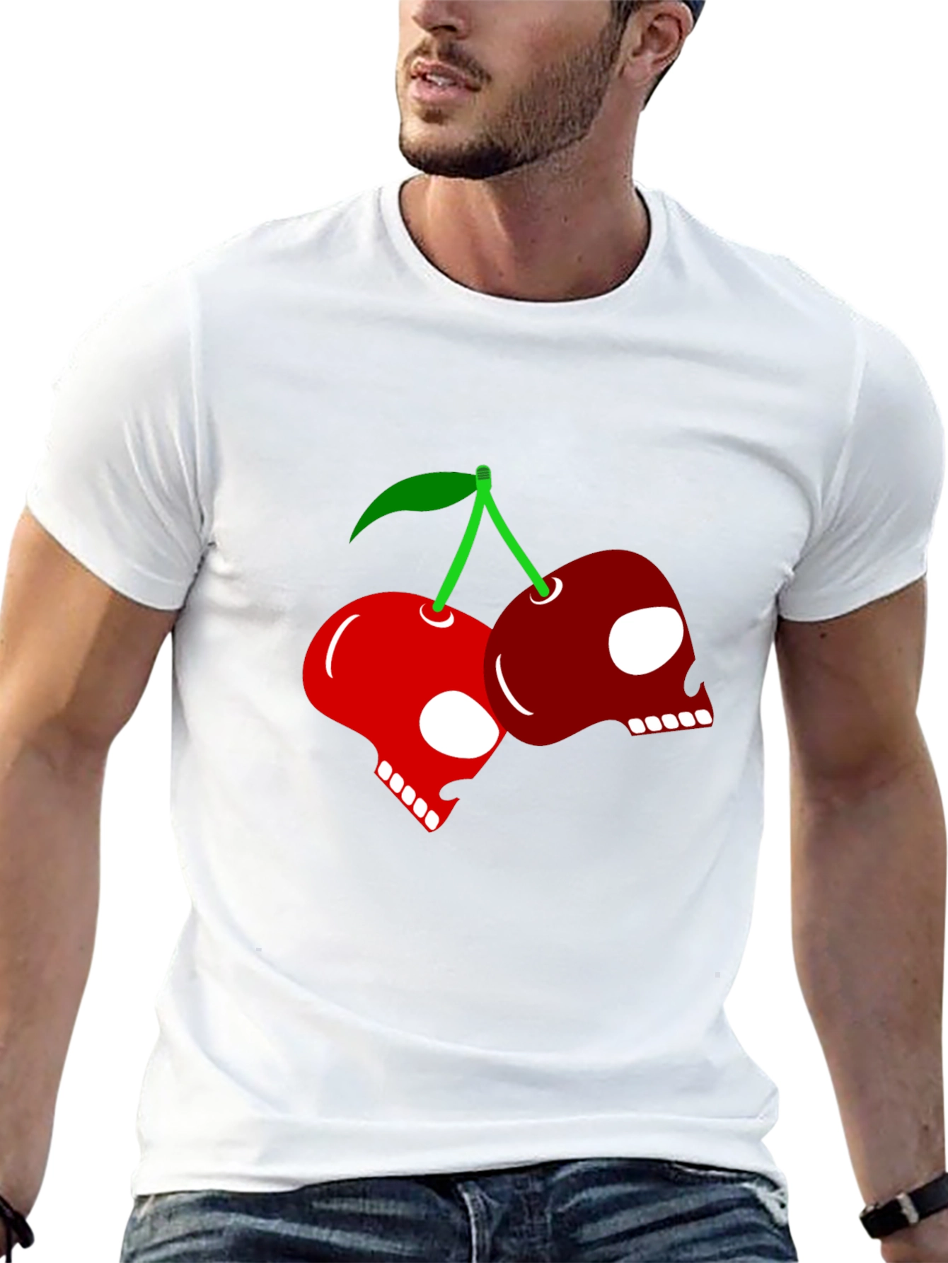 Skull Cherry Graphic Tee - Rocker Style