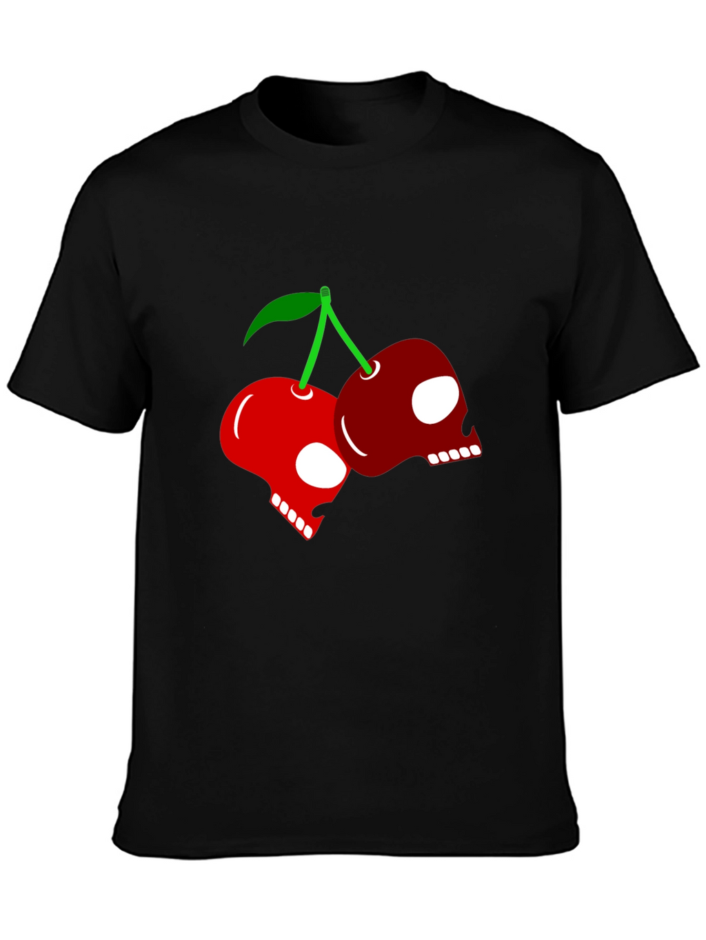Skull Cherry Graphic Tee - Rocker Style