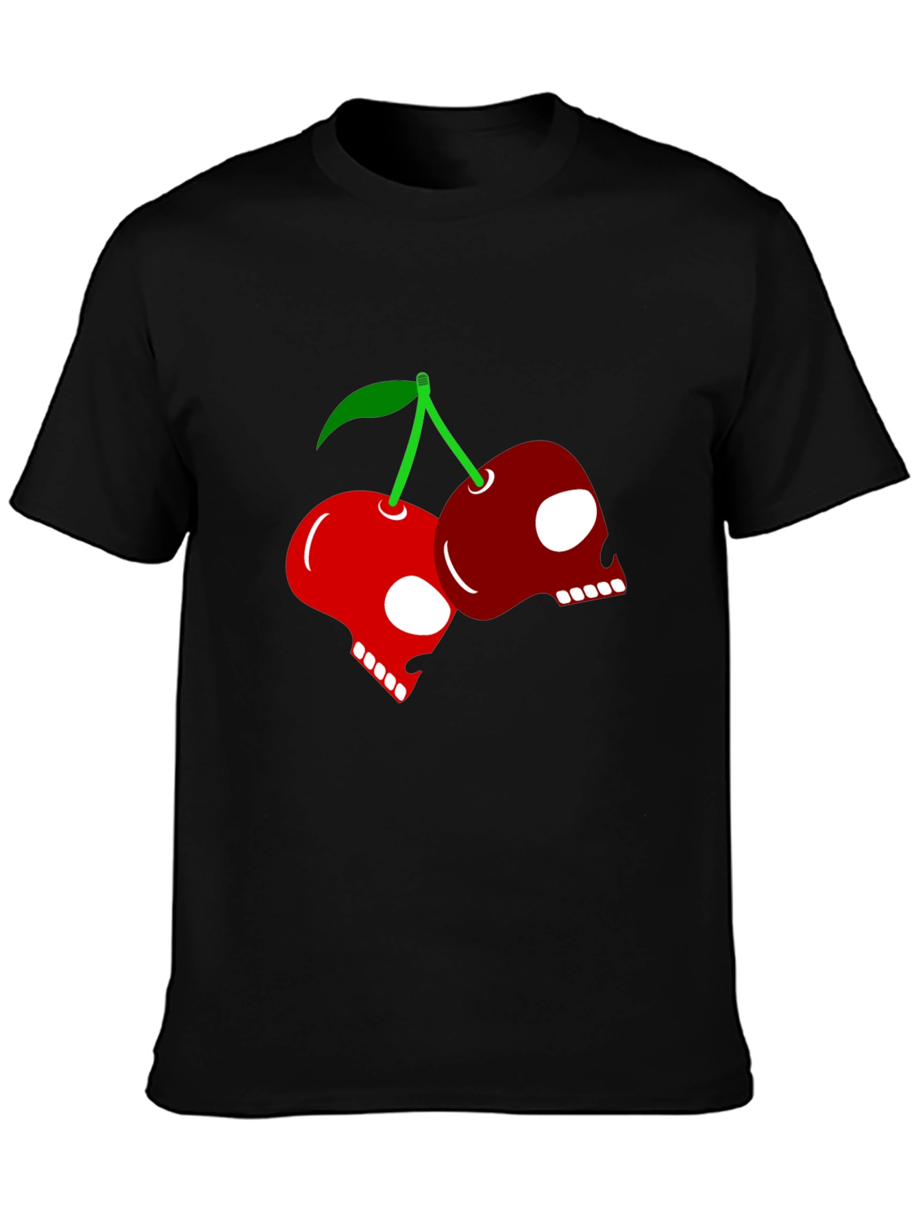 Skull Cherry Graphic Tee - Rocker Style