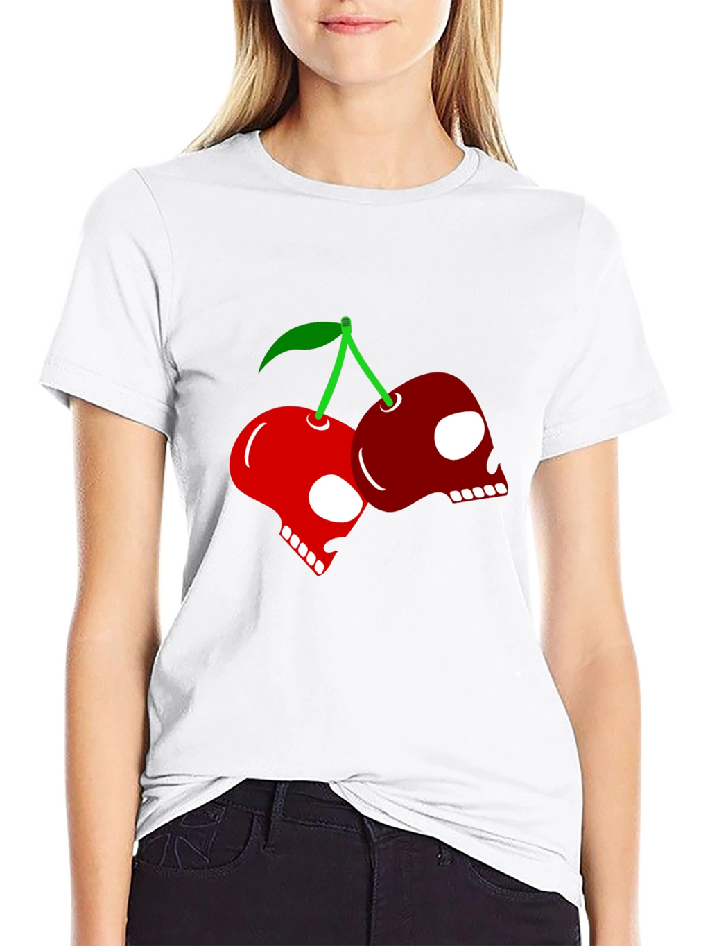 Skull Cherry Graphic Tee - Rocker Style
