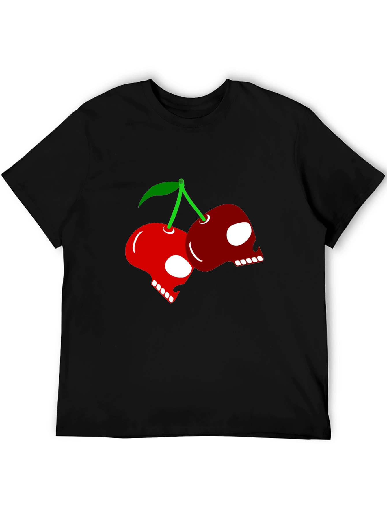 Skull Cherry Graphic Tee - Rocker Style