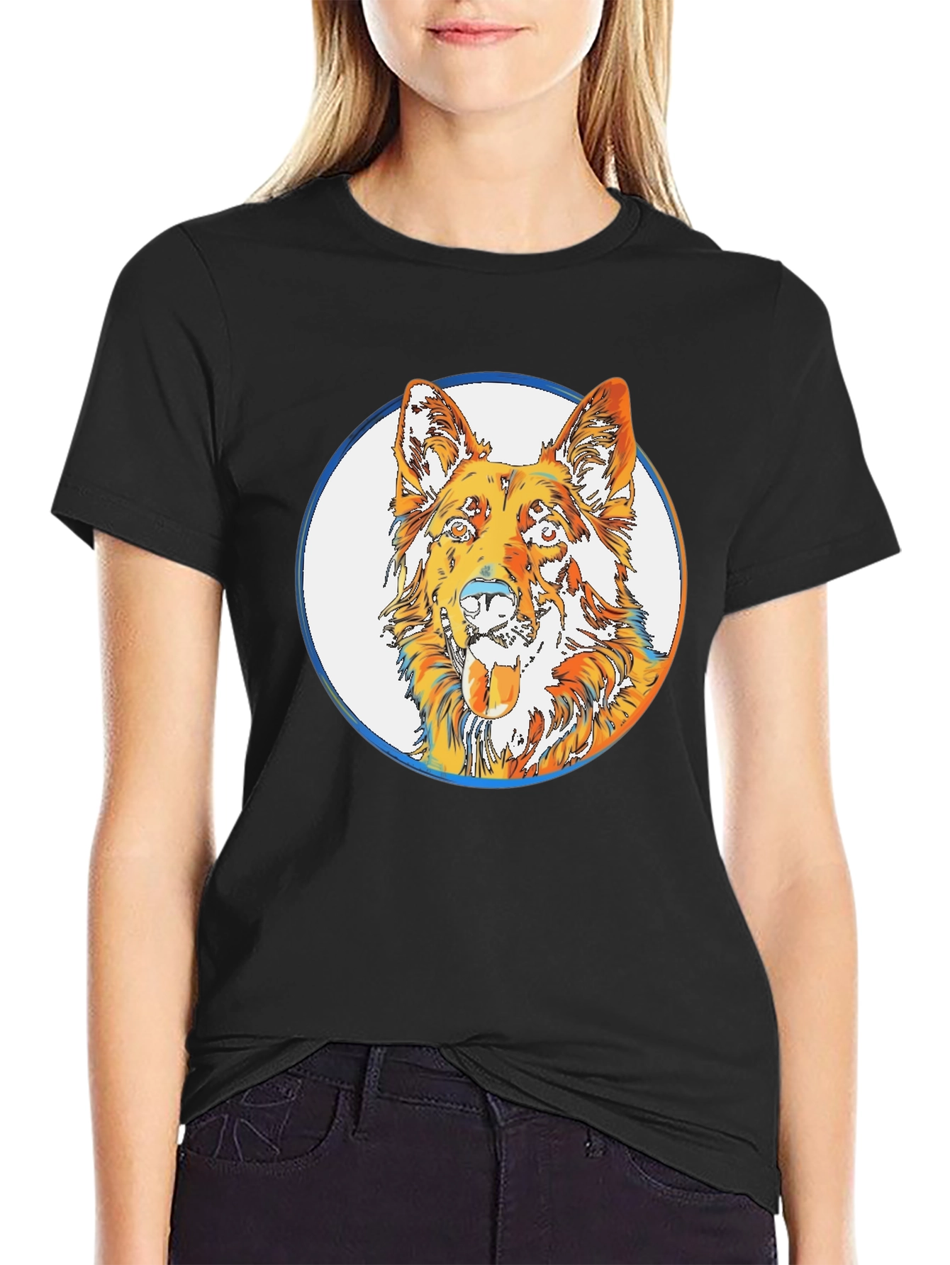 Cool Dog Graphic Tee - Stylish Mens Black T-Shirt