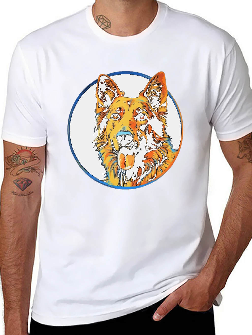 Cool Dog Graphic Tee - Stylish Mens Black T-Shirt