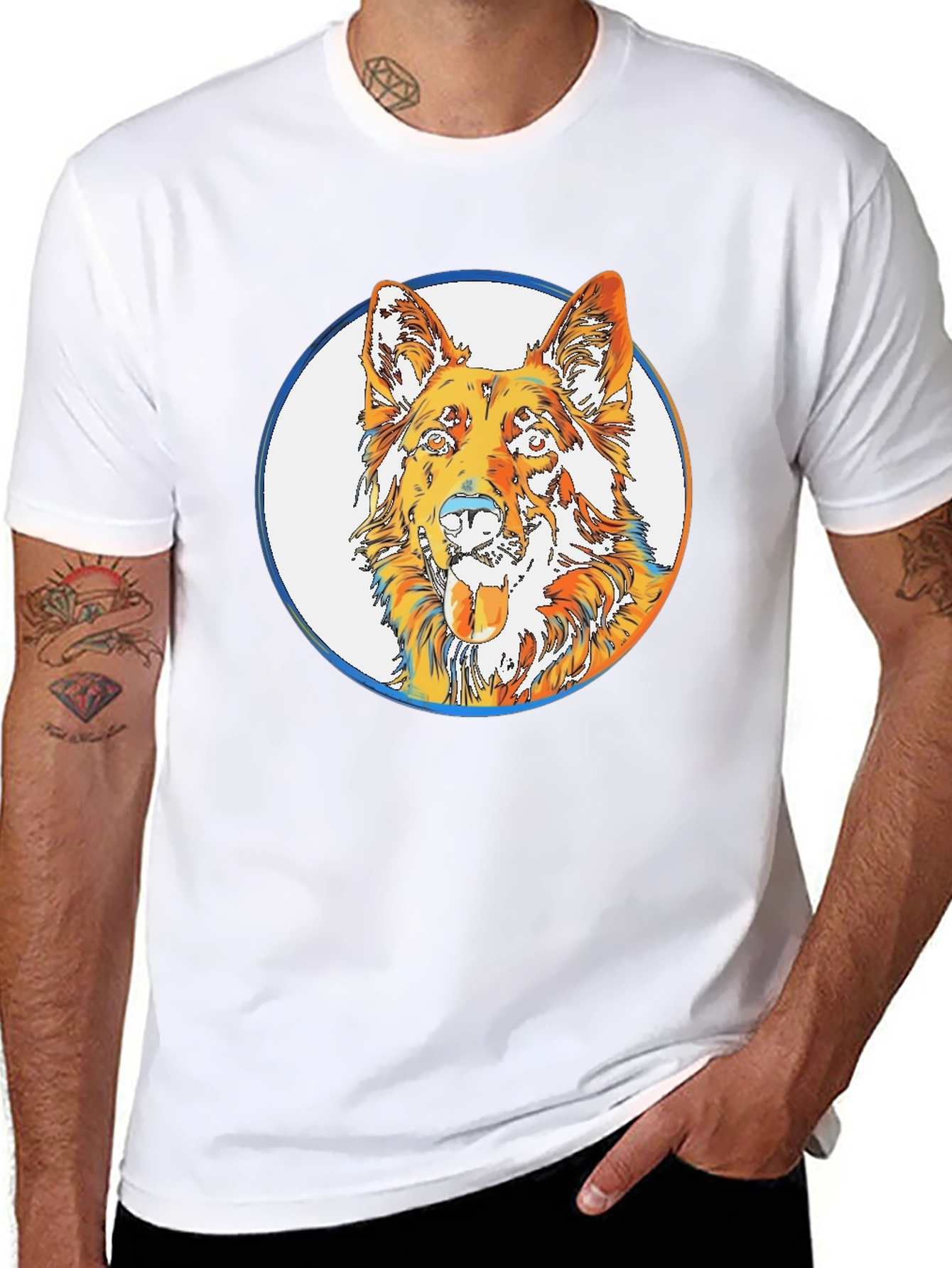 Cool Dog Graphic Tee - Stylish Mens Black T-Shirt
