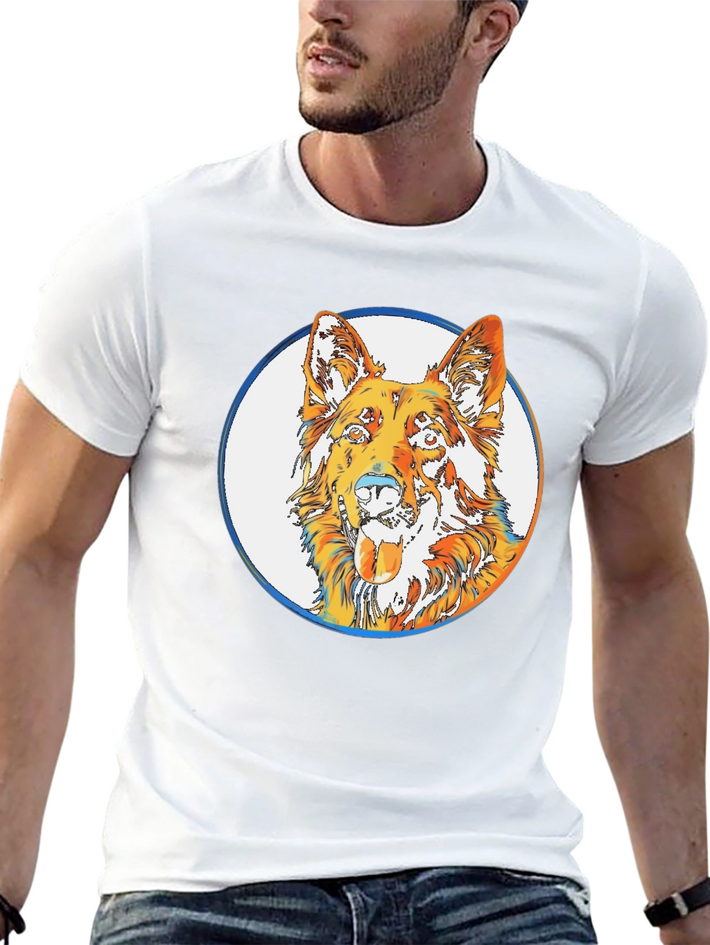 Cool Dog Graphic Tee - Stylish Mens Black T-Shirt