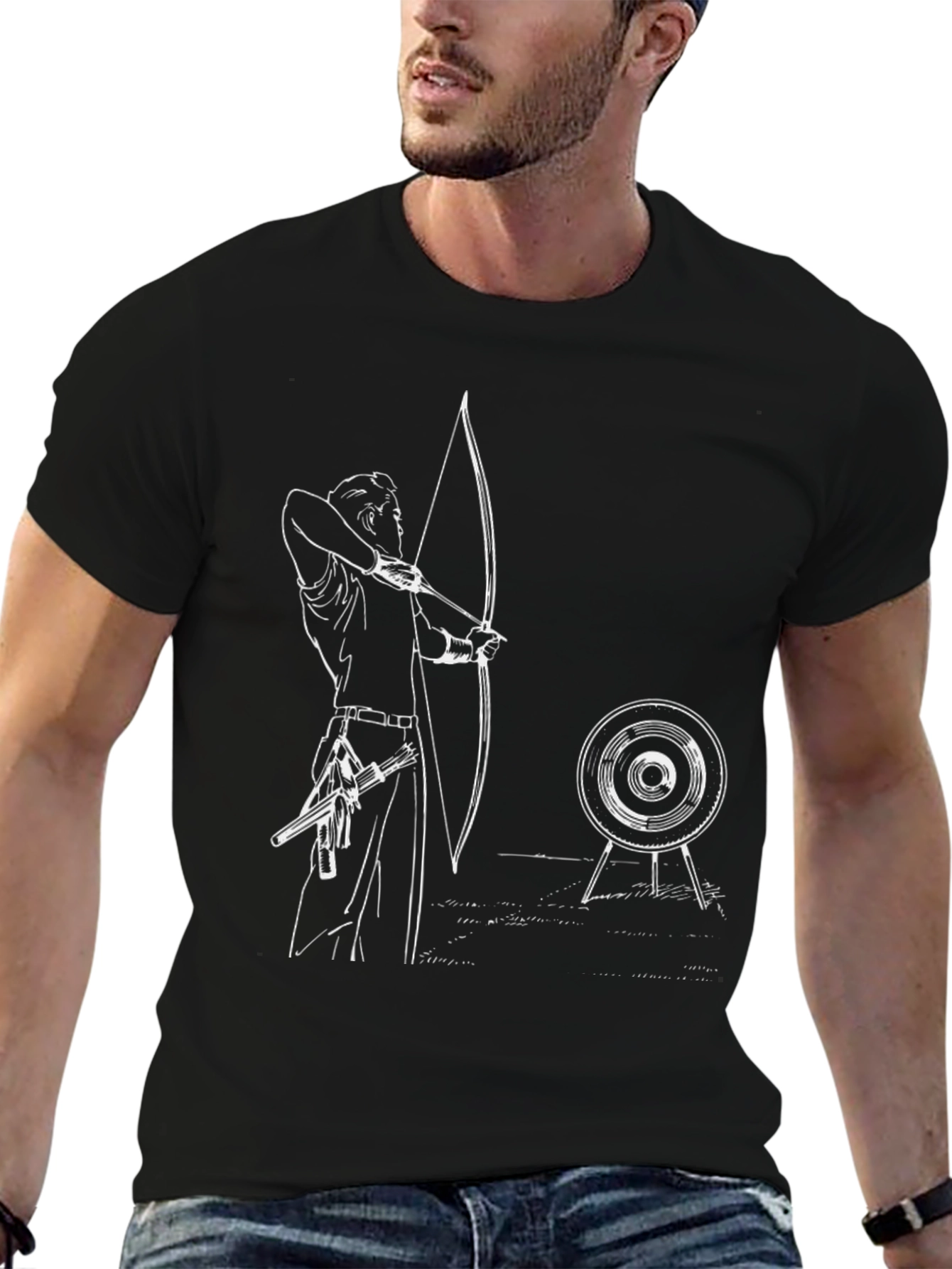Archery Graphic Tee - Black Cotton