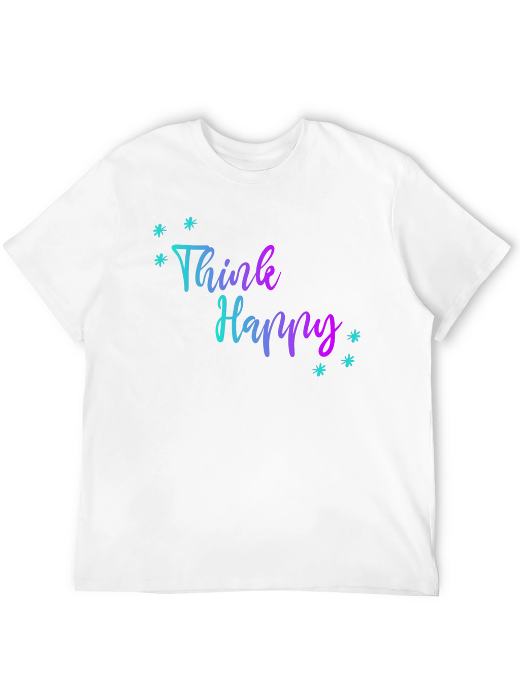 Think Happy Graphic Print Black Tee