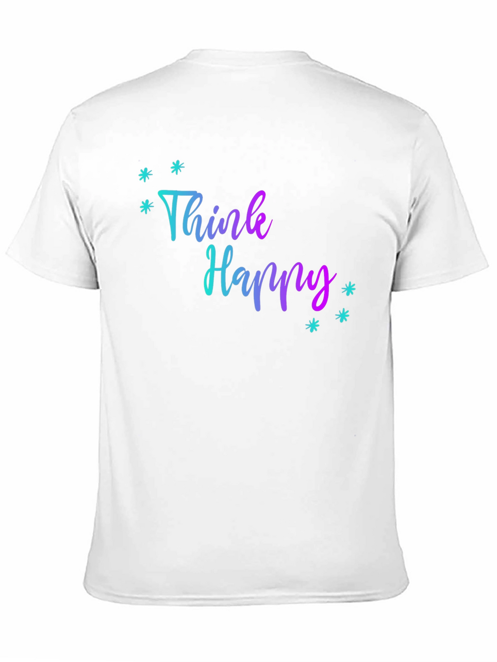 Think Happy Graphic Print Black Tee