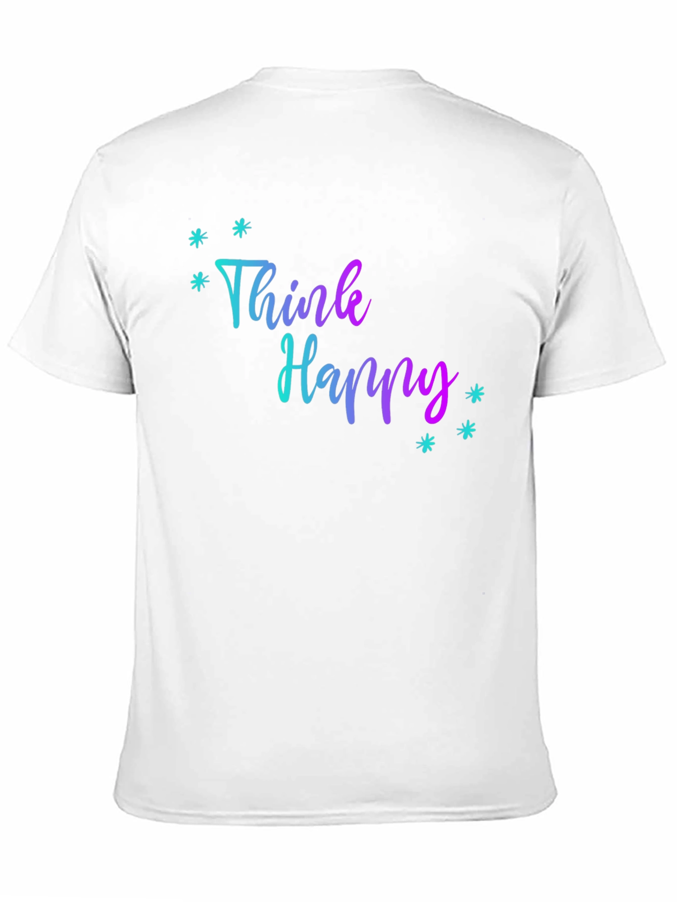Think Happy Graphic Print Black Tee