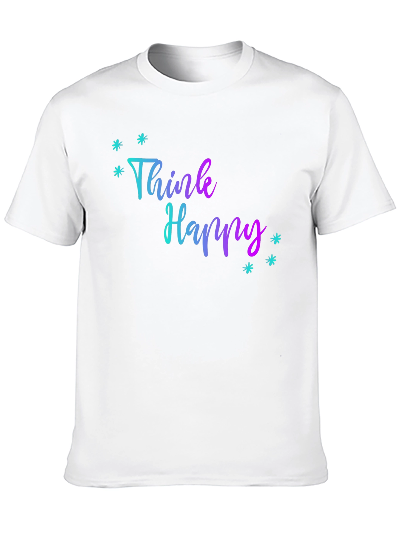 Think Happy Graphic Print Black Tee