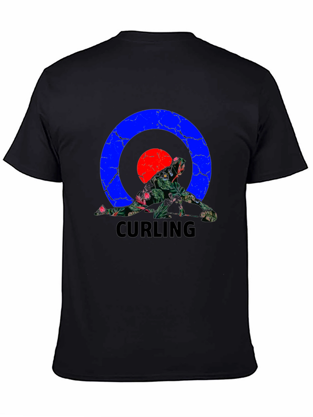 Curling Floral Black T-Shirt